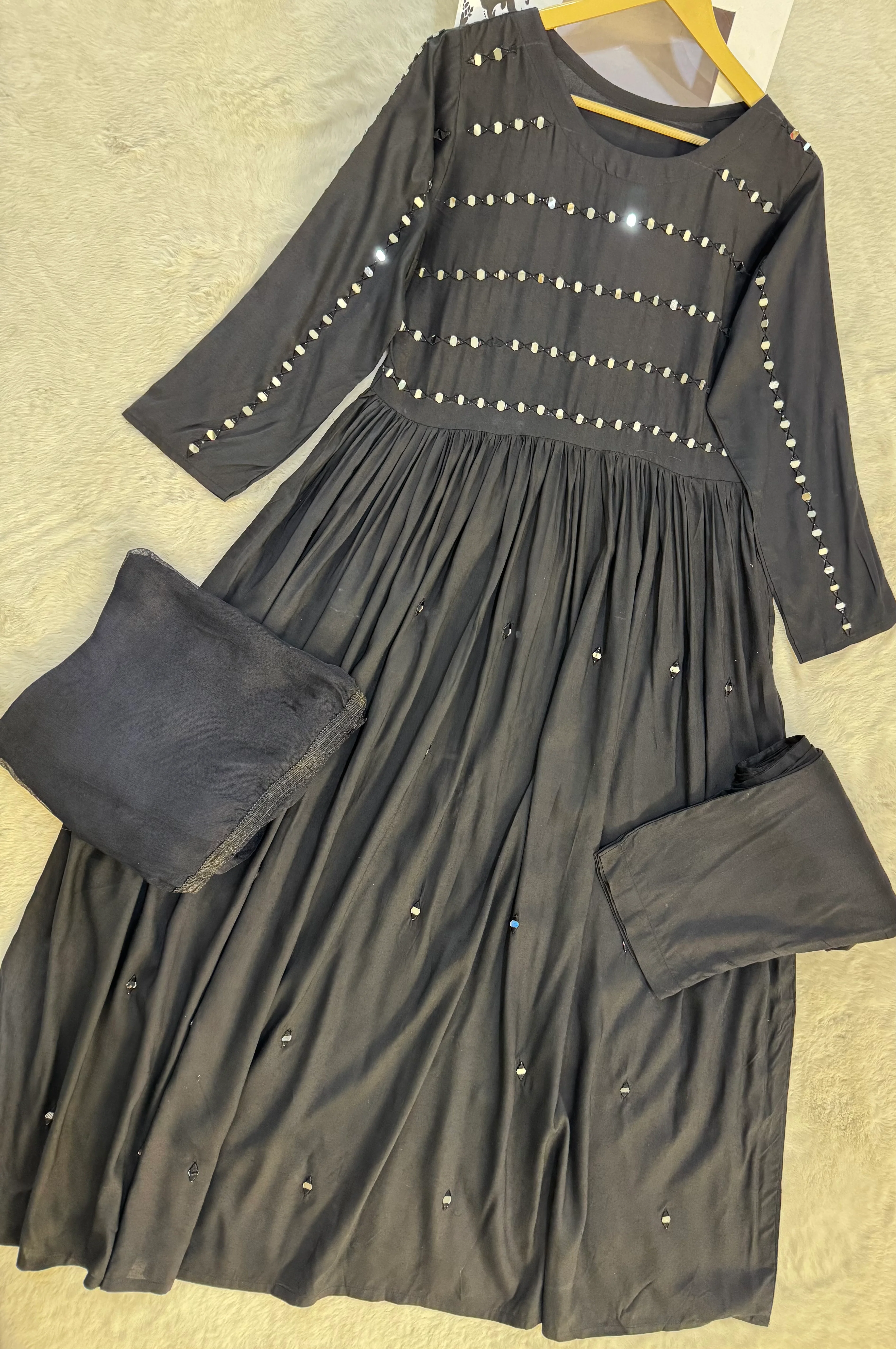 HK129 - Black - Readymade Linen Outfit - Image 2