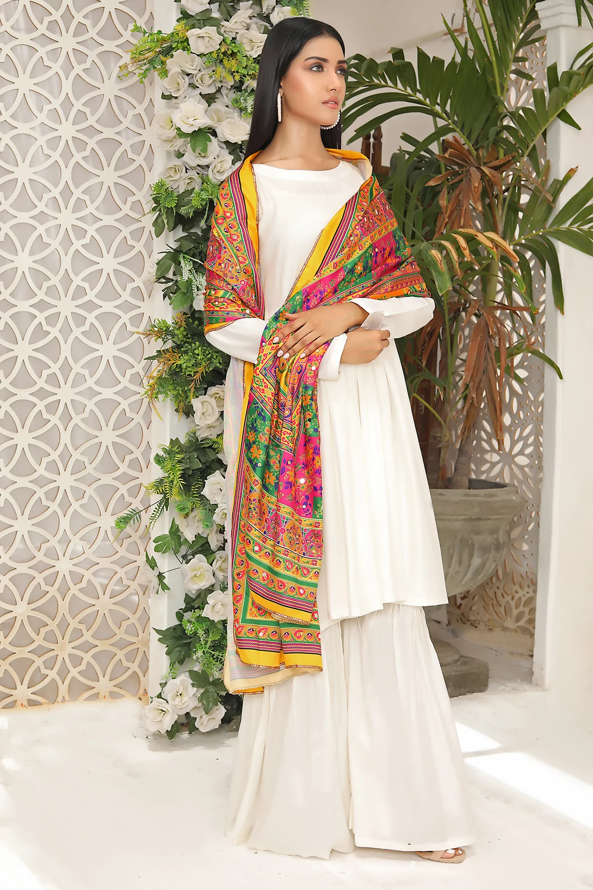 HK215 Zora Readymade Linen shararah suit - Image 3