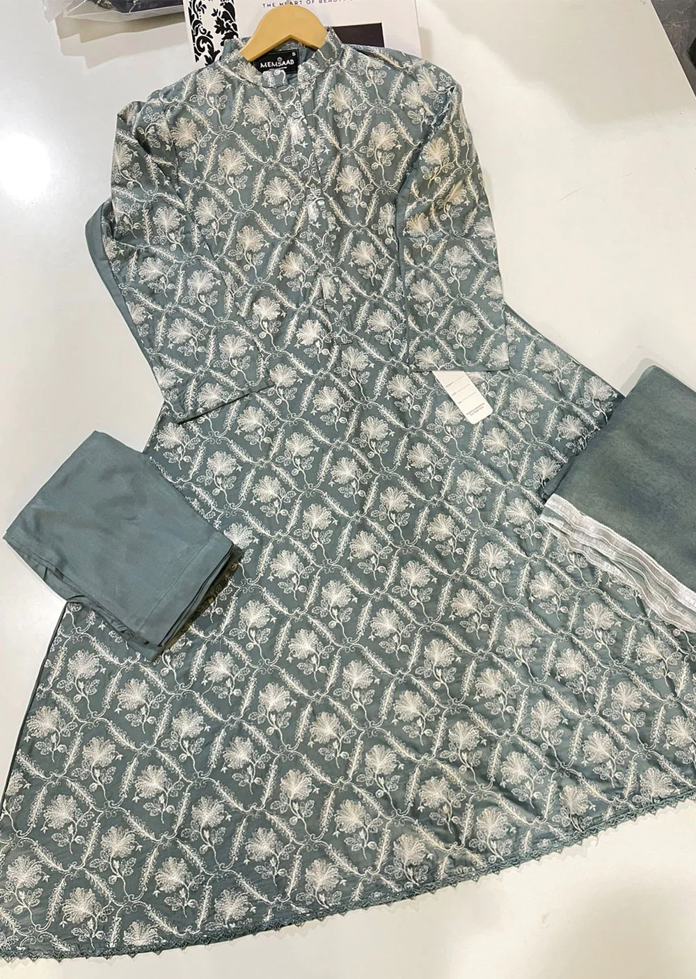 HK241 Teri Husn - Grey Readymade Suit