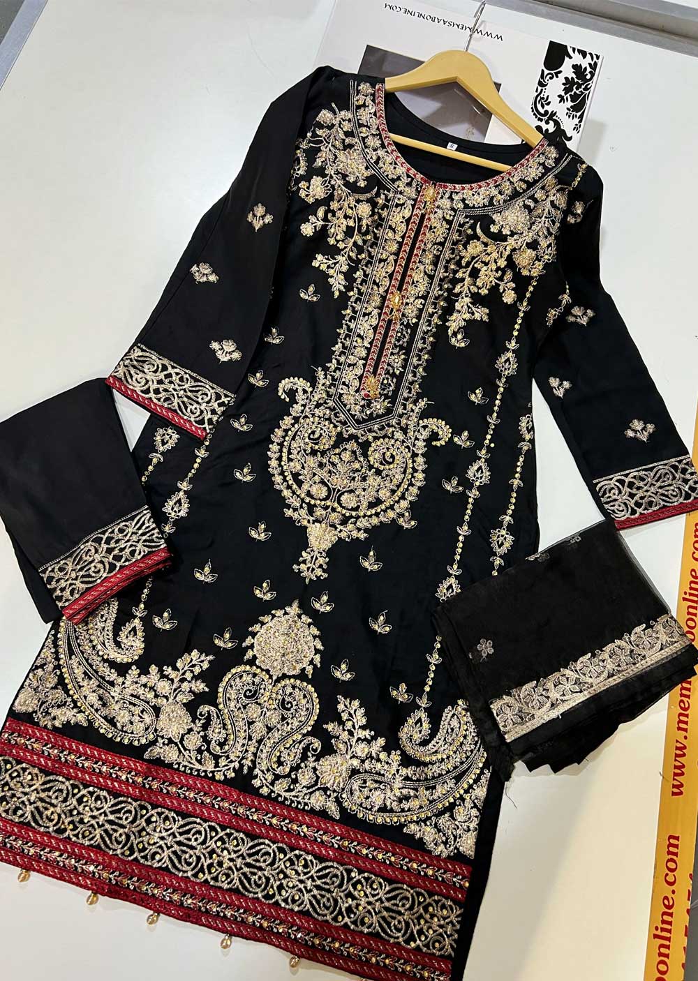 HK259 Seera - Black Readymade Linen Dress - Image 4
