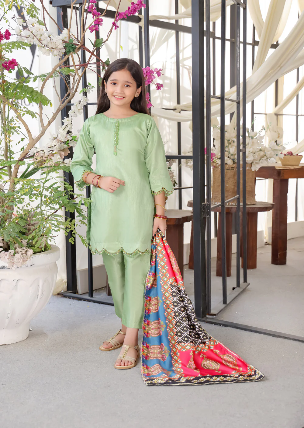 HK265 Zarora - Readymade Raw Silk Mummy n Me Suit - Image 18