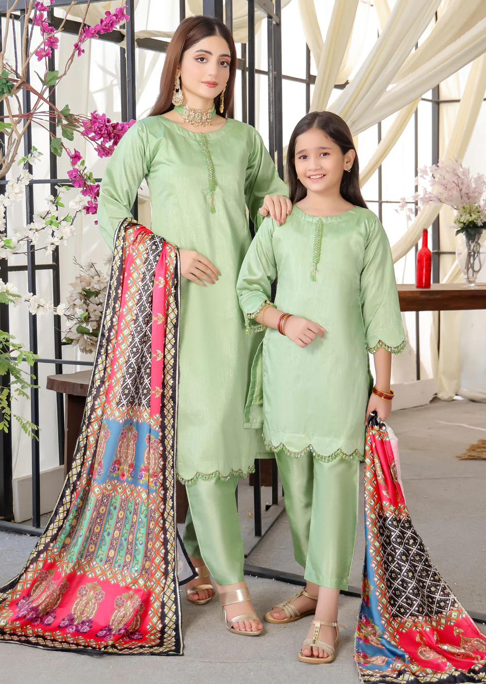 HK265 Zarora - Readymade Raw Silk Mummy n Me Suit - Image 2