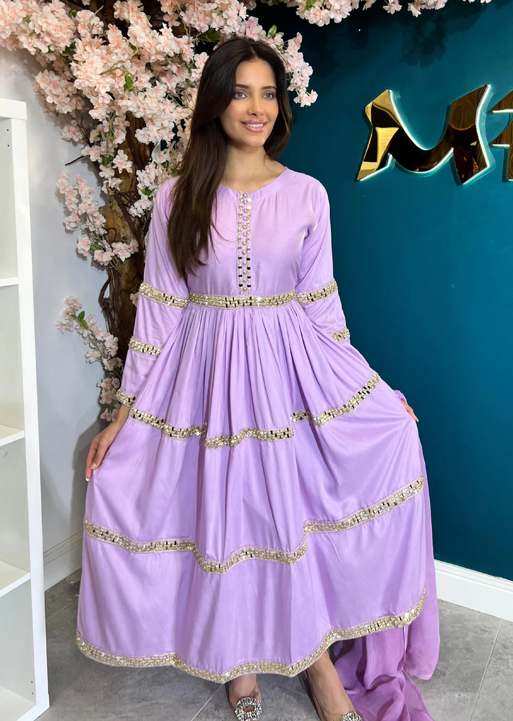 HK267 Atlanta - Lilac Readymade Linen Suit - Image 11