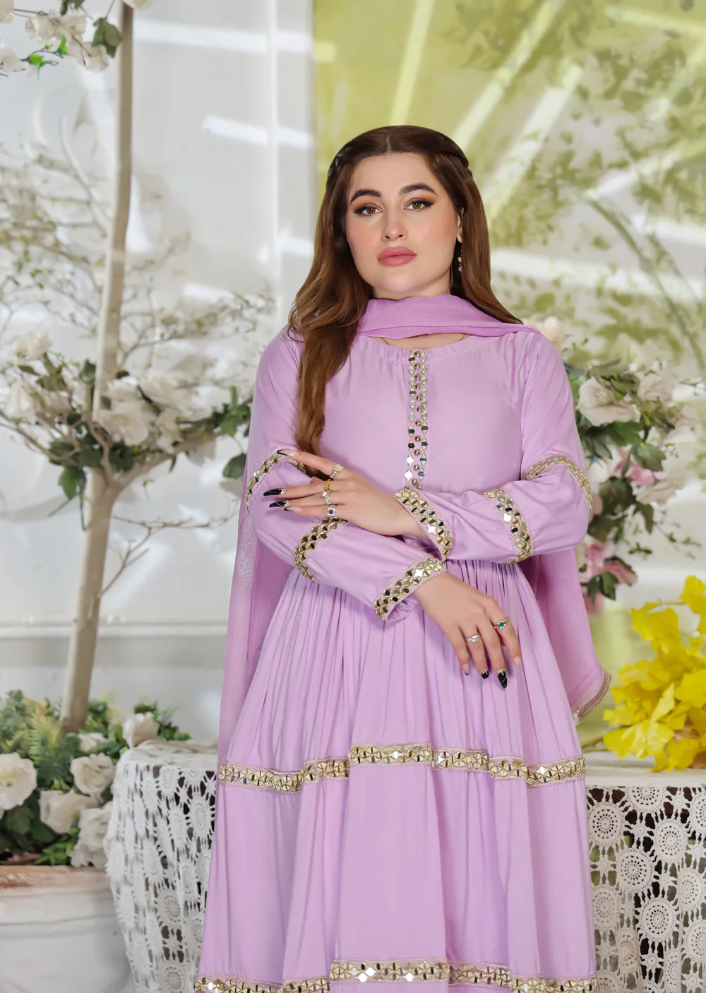 HK267 Atlanta - Lilac Readymade Linen Suit - Image 3