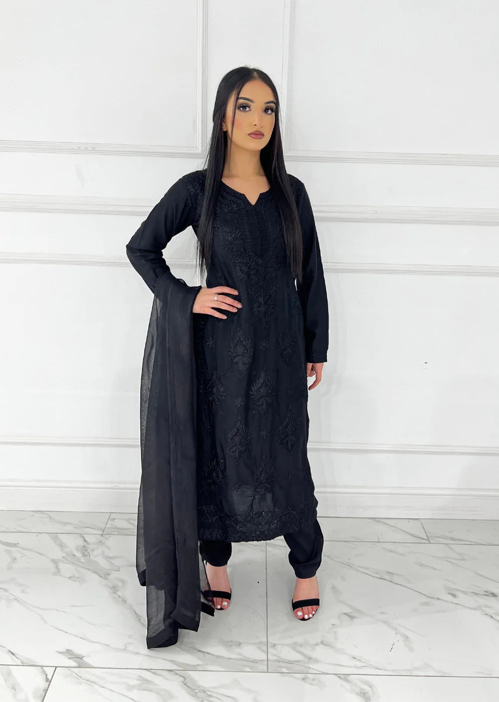 HK295 - Black - Mummy n Me Linen Outfit - Image 5