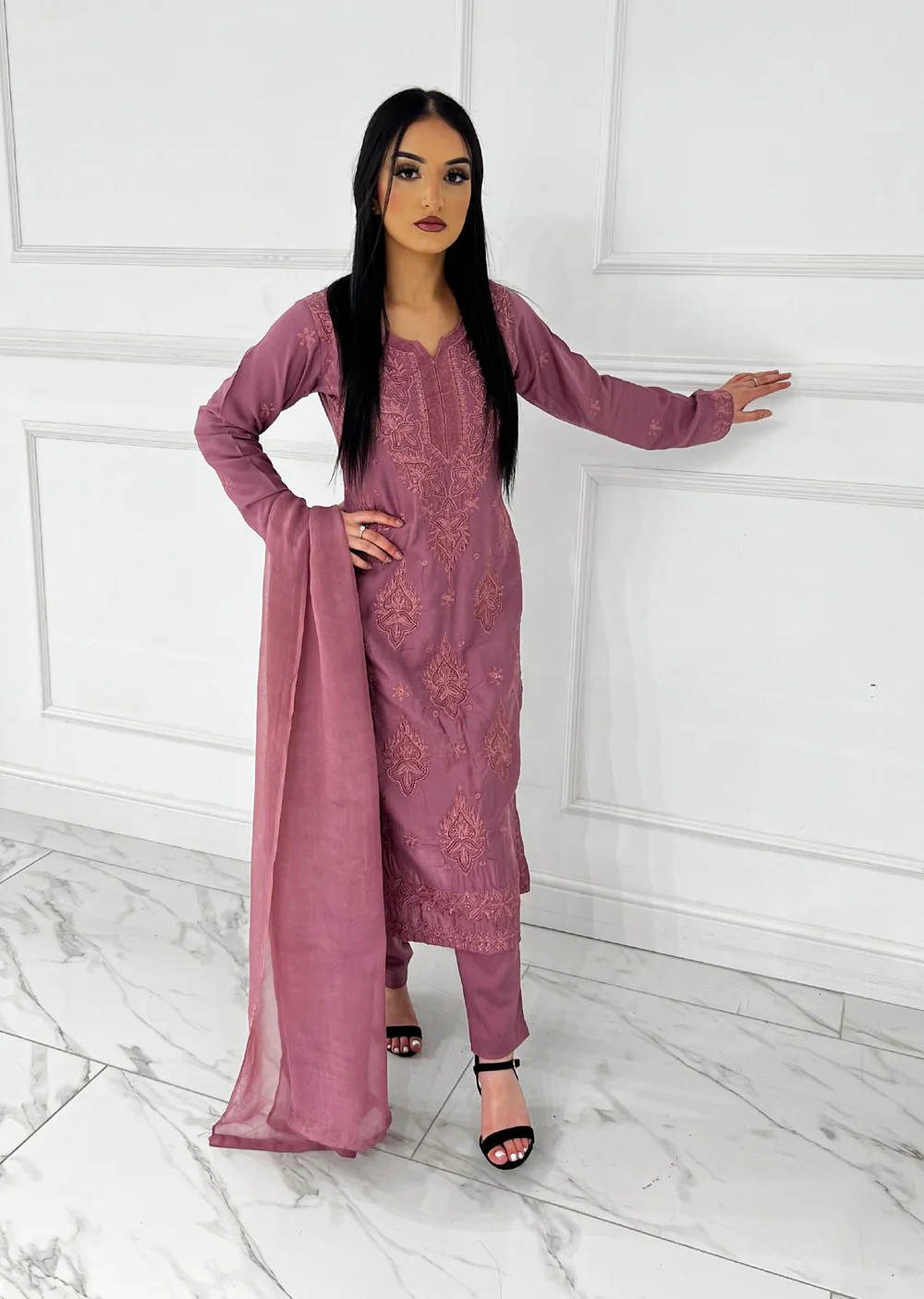 HK295 - Pink - Mummy n Me Linen Outfit - Image 3