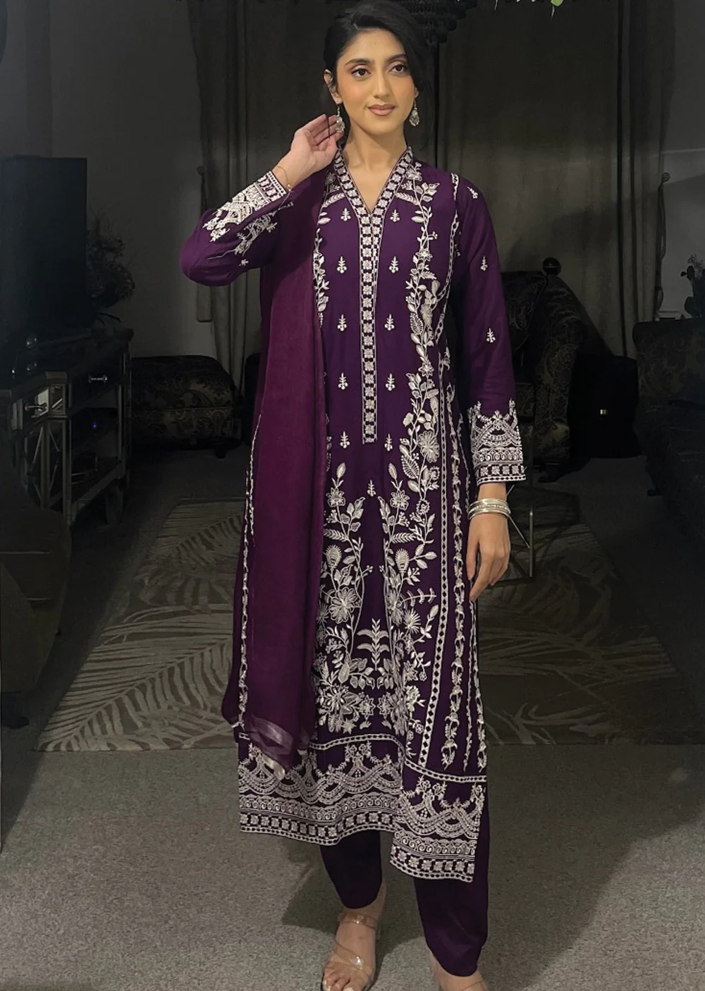 HK297 - Purple - Readymade - Mother & Daughter Linen Outfit 2025