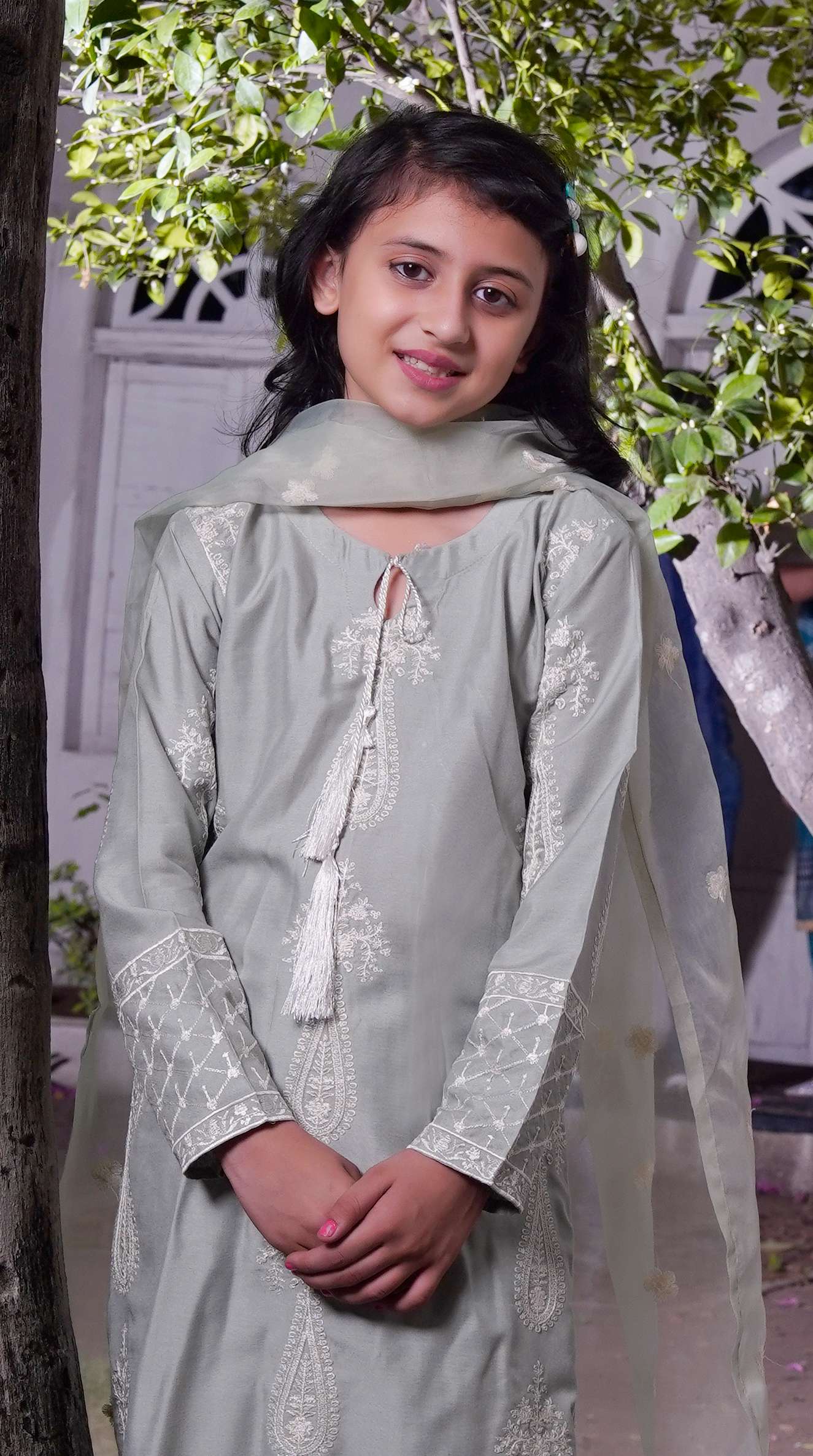 HK299 - Green - Readymade - Mummy n Me Linen Outfit 2025 - Image 2