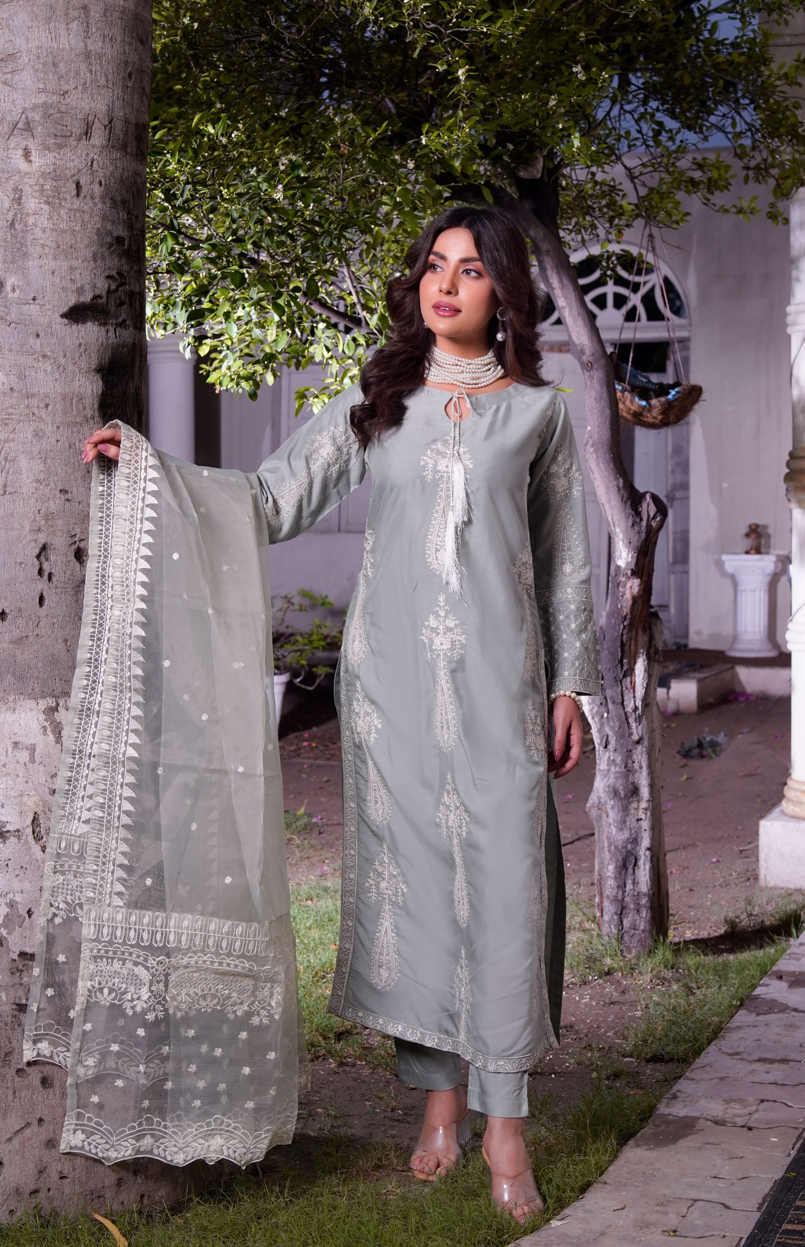 HK299 - Green - Readymade - Mummy n Me Linen Outfit 2025 - Image 4