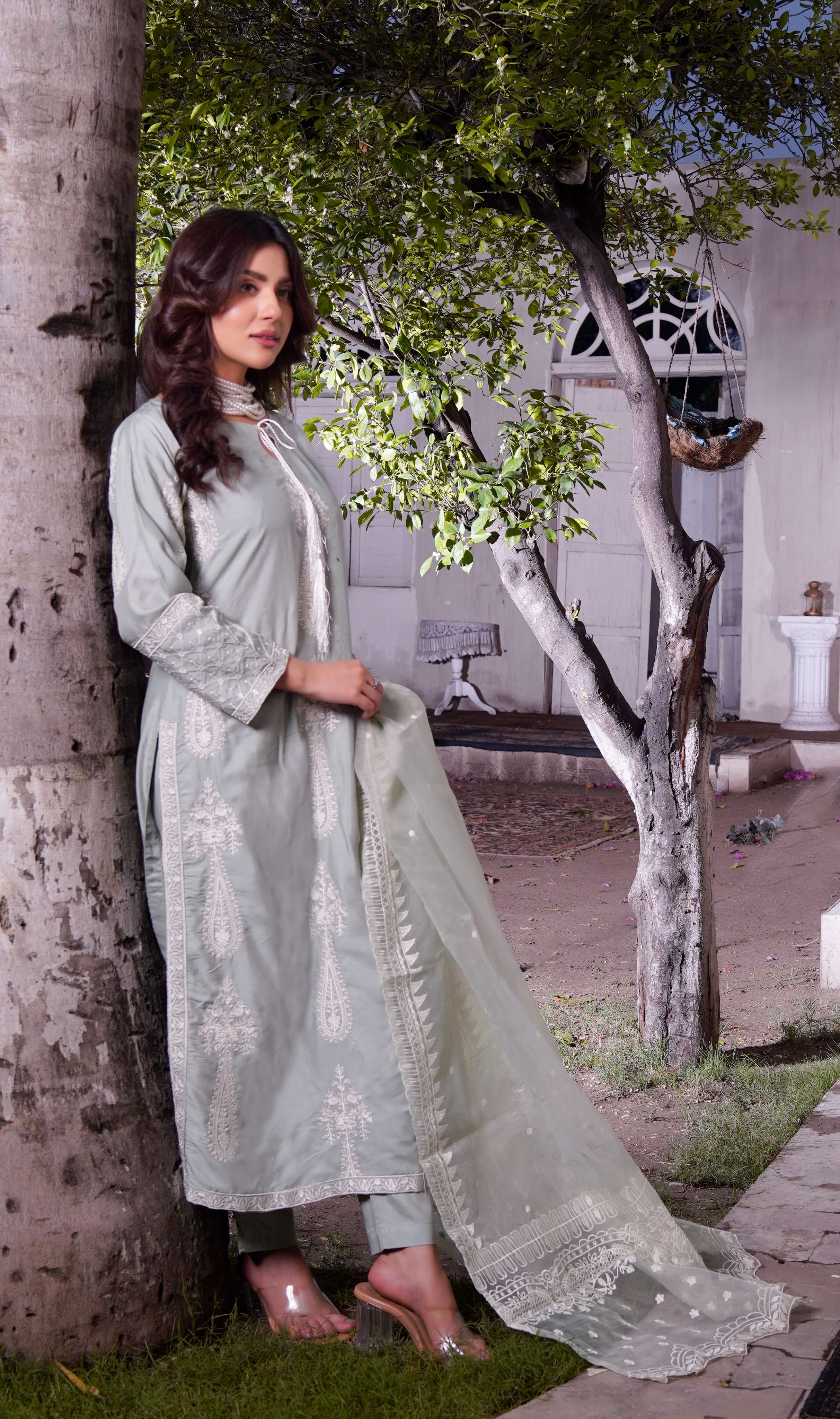 HK299 - Green - Readymade - Mummy n Me Linen Outfit 2025 - Image 5