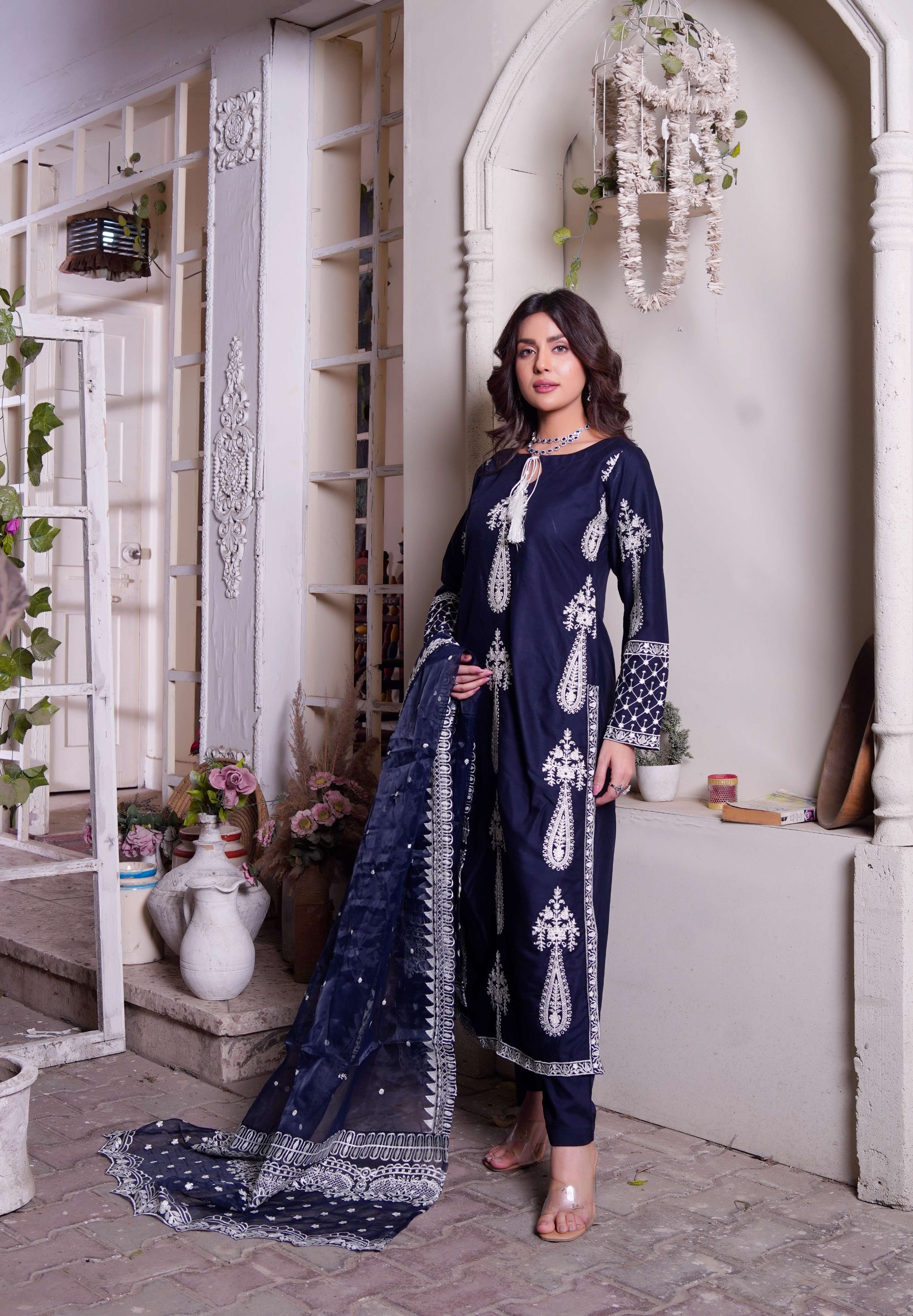 HK299 - Navy - Readymade - Mummy n Me Linen Outfit 2025 - Image 8