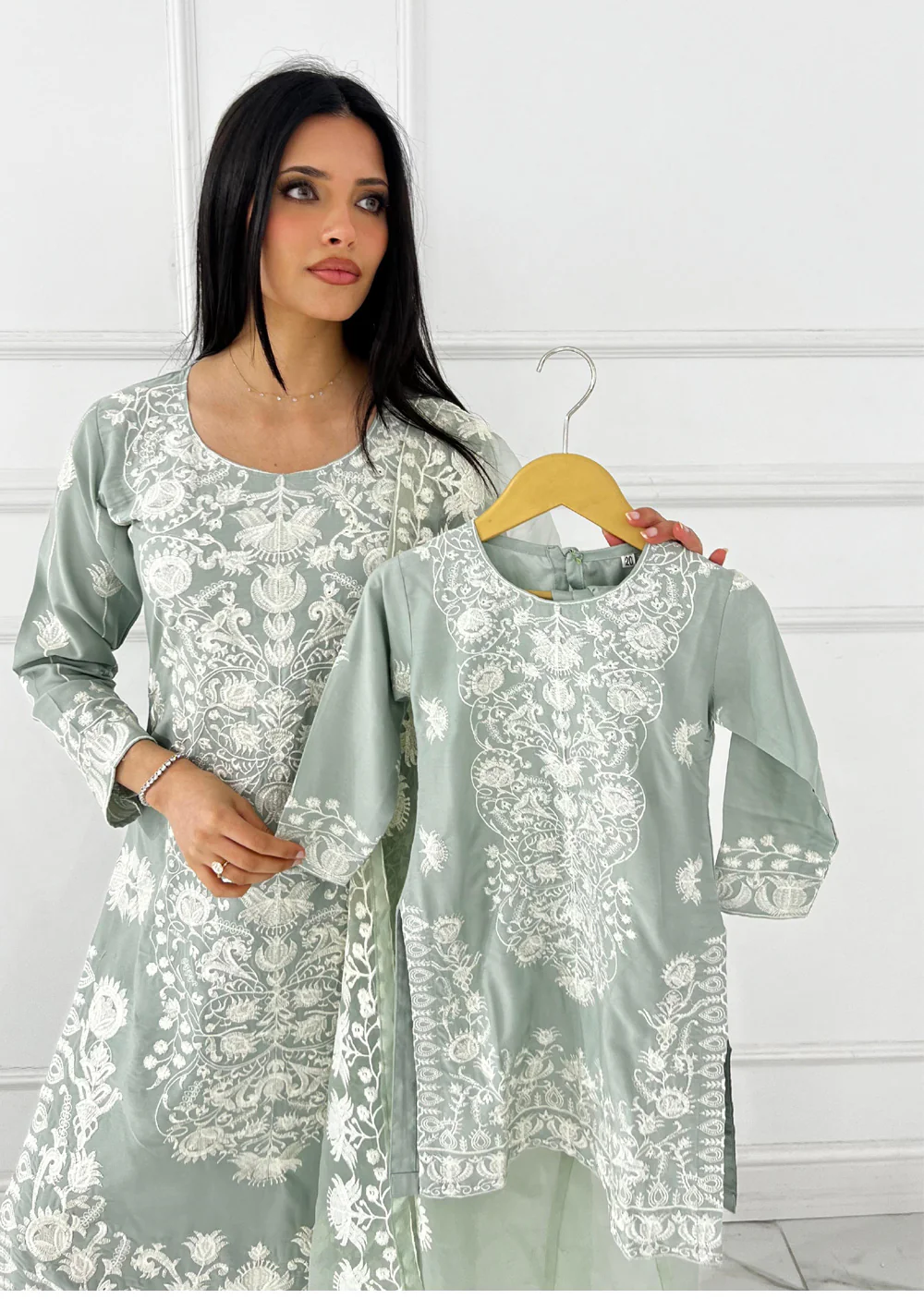HK300 Readymade - Mother & Daughter Linen Outfit 2025 - Image 19