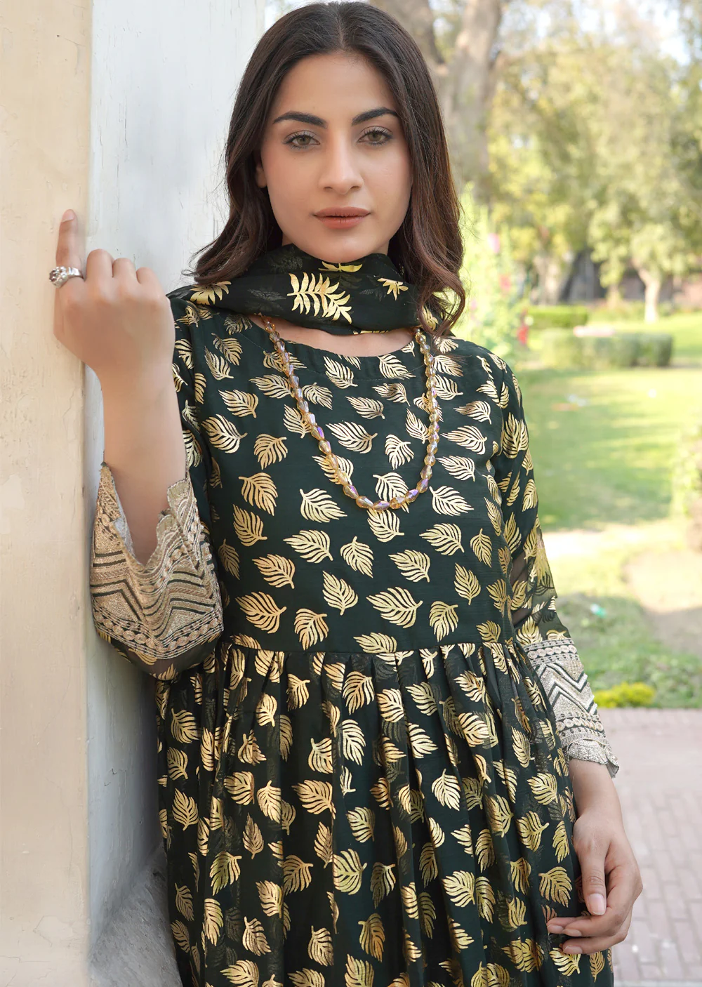 HK309 - Readymade Printed Organza Outfit 2025 - Image 8