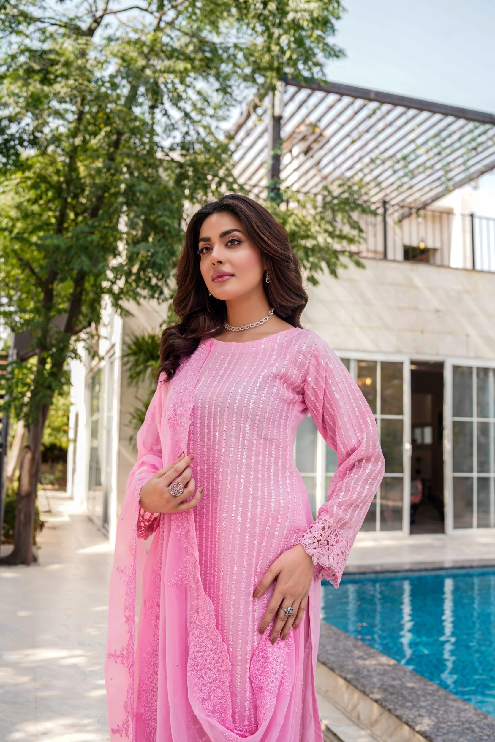 HK315 - Readymade Chiffon Outfit 2025 - Image 9