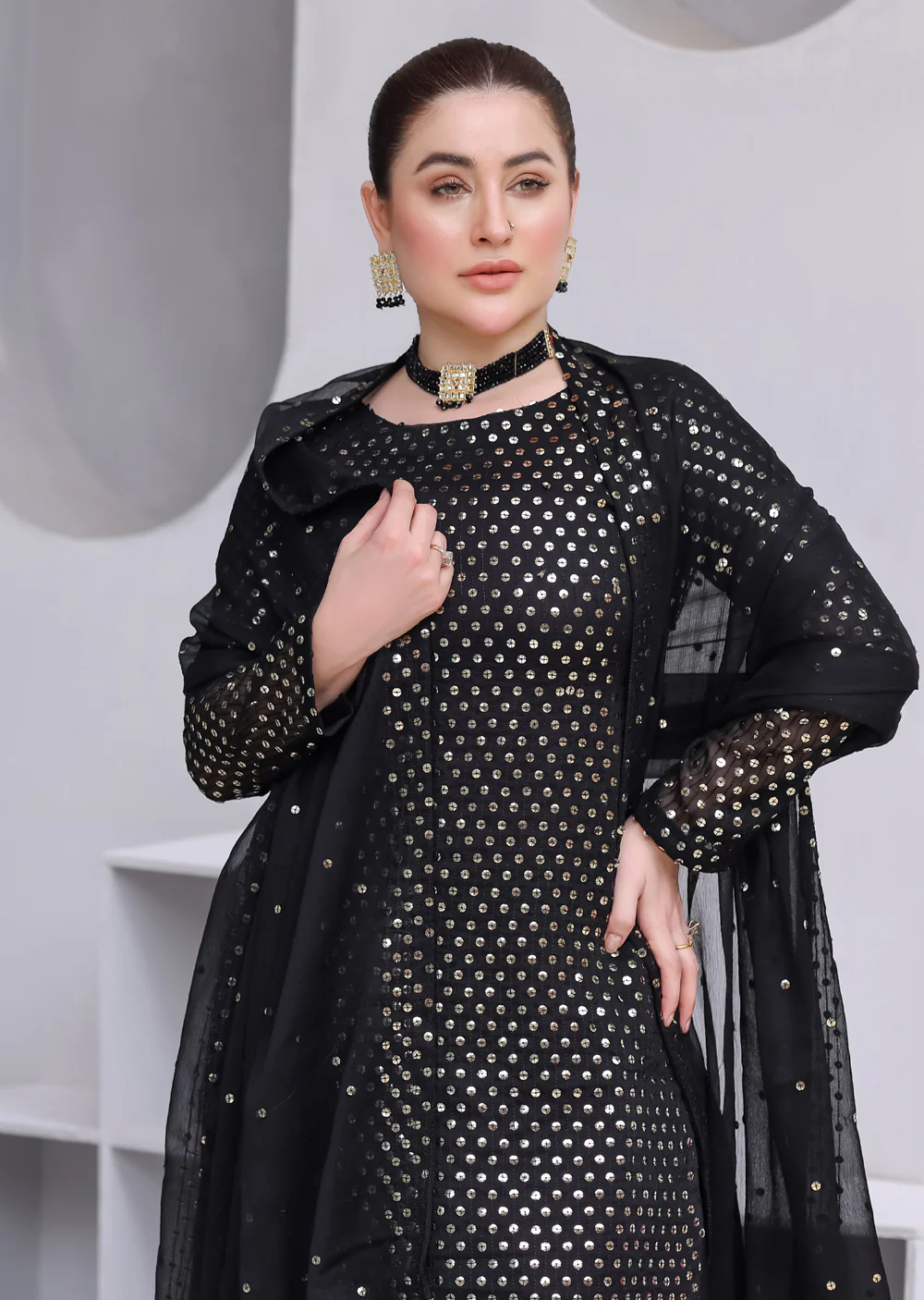 HK327 - Readymade chiffon Outfit 2025 - Image 3