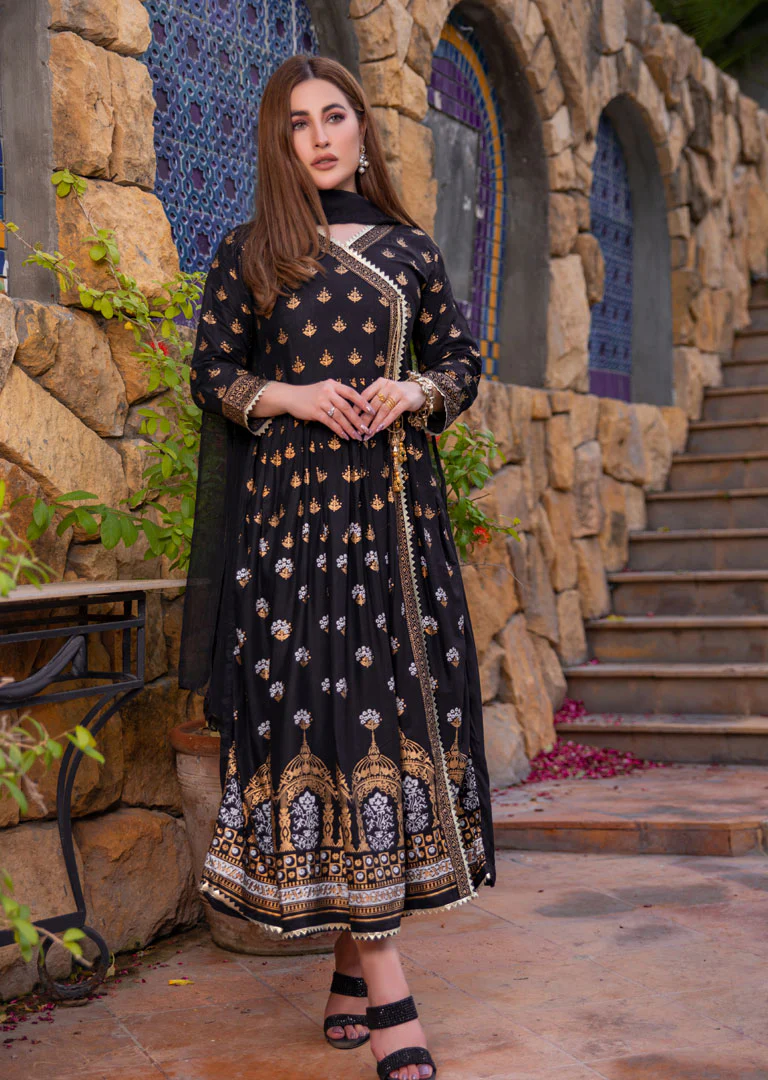 HK76 Xaolin Readymade Black Linen Mother & Daughter Dress - Image 8