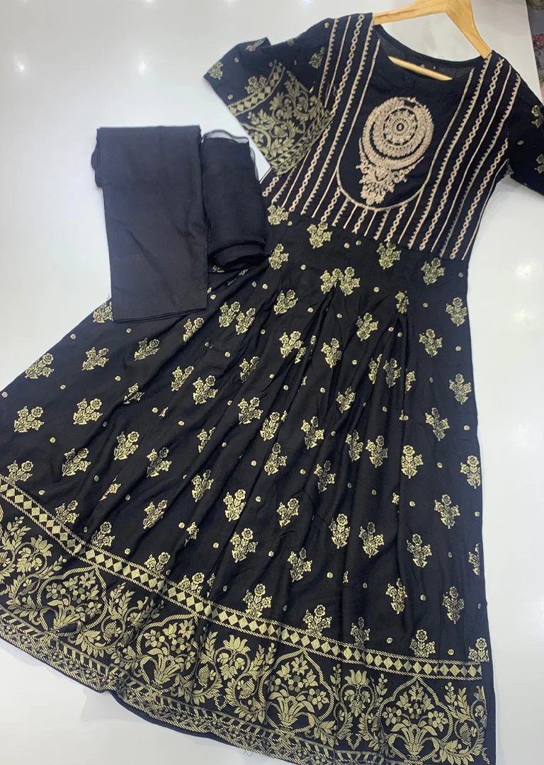 HK97 Crystal Black Readymade Linen Dress - Image 5