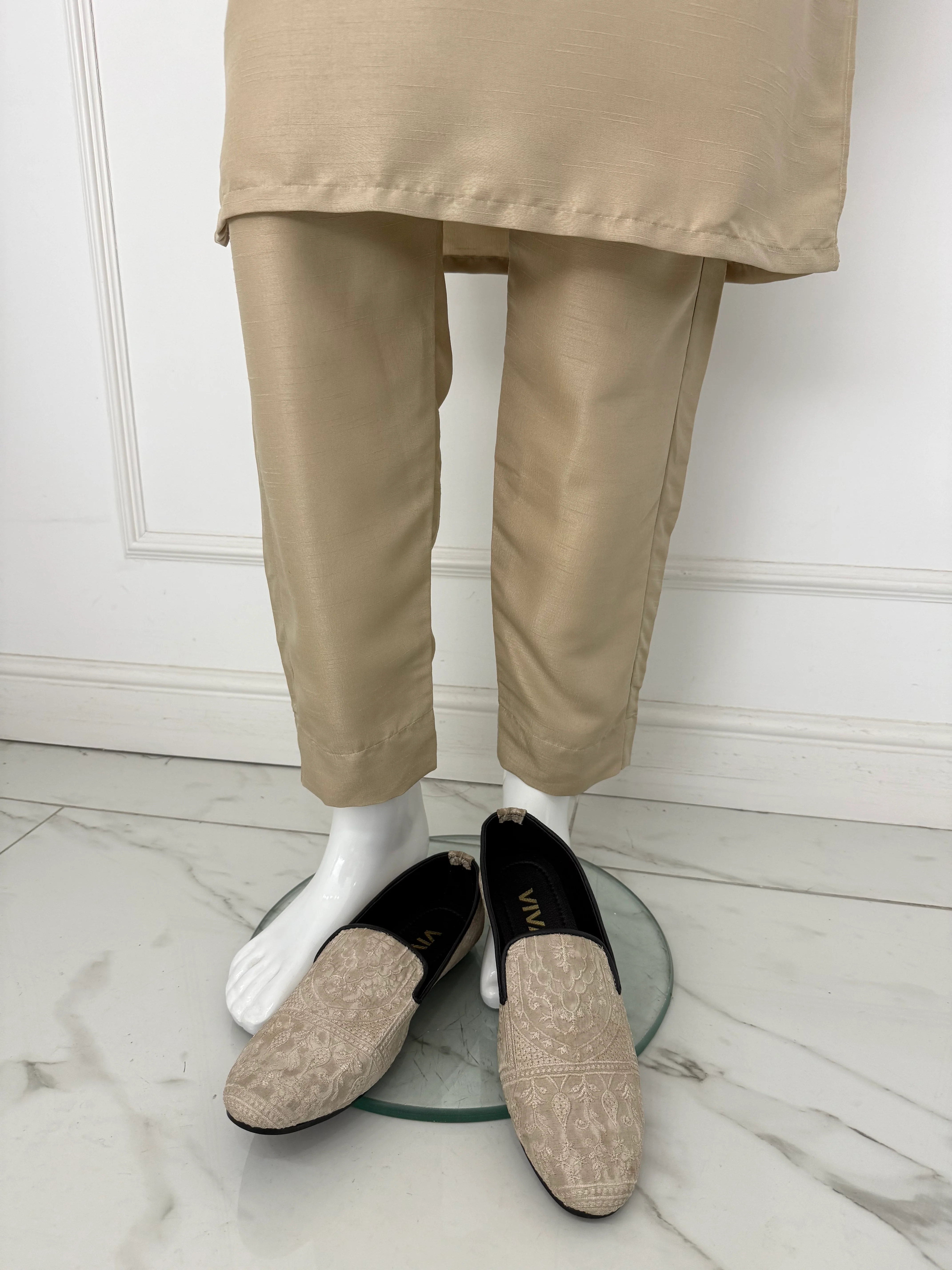 HKF101 Mens Beige Wedding Outfit - Image 3