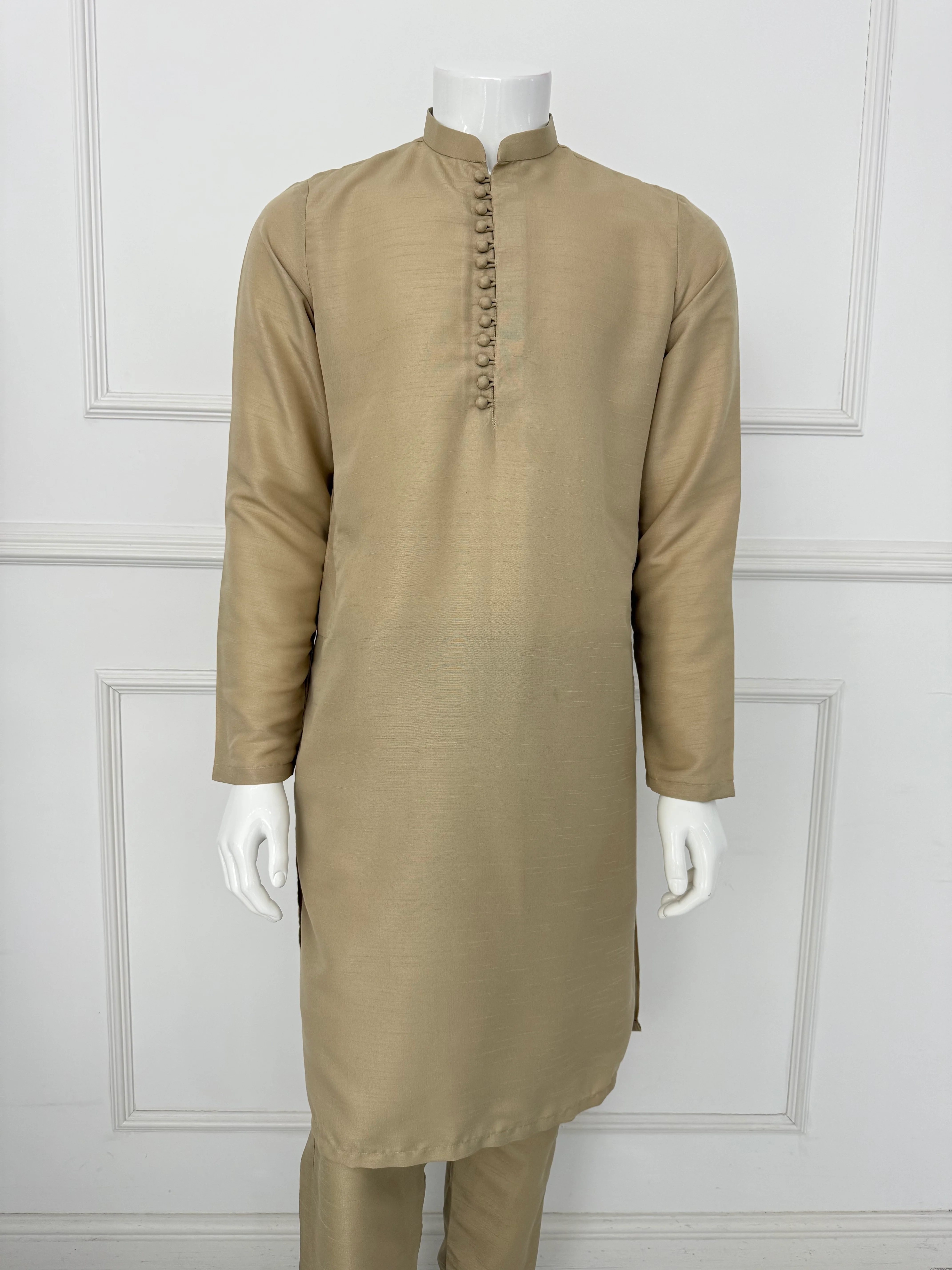 HKF101 Mens Beige Wedding Outfit - Image 6