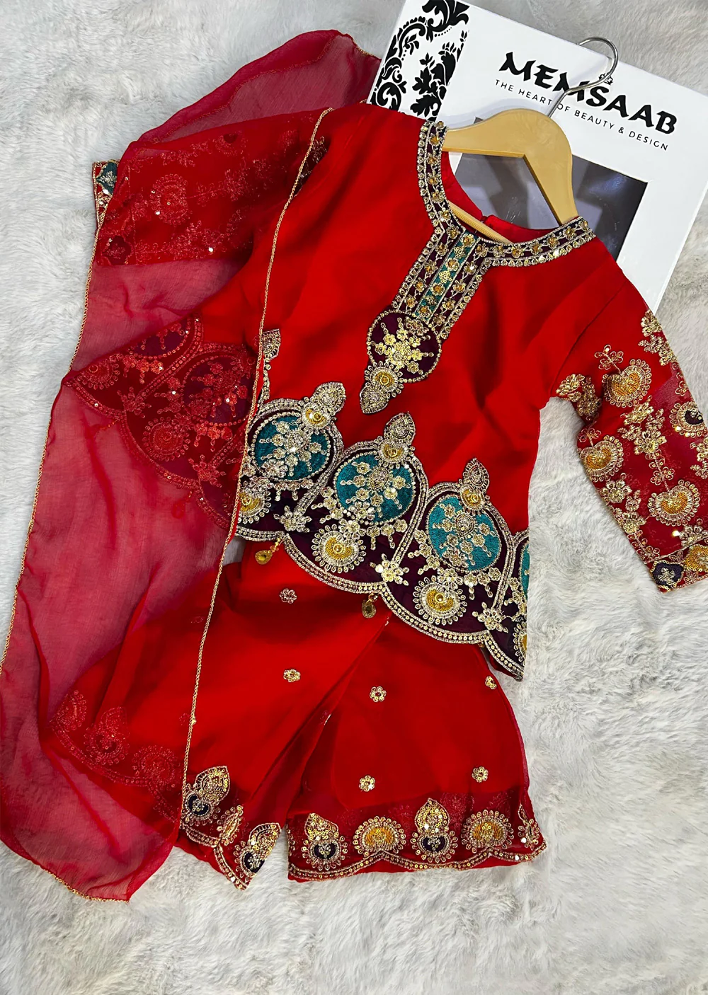 HMZDS-11 - Readymade - Embroidered Chiffon Suit 2025 - Image 3