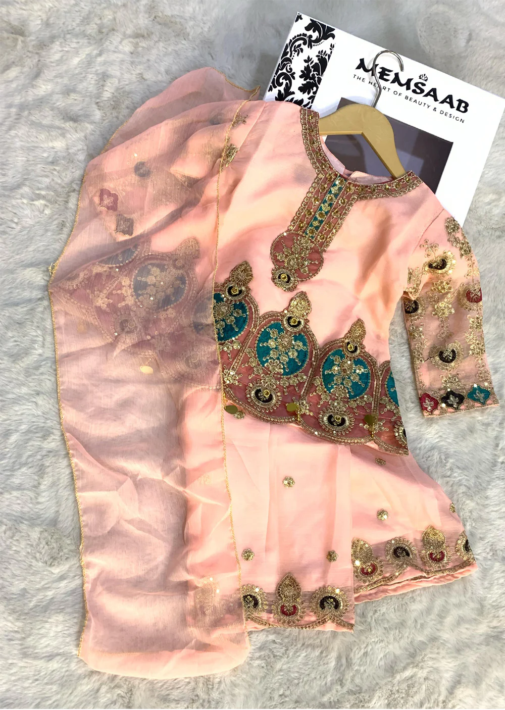 HMZDS-11 - Readymade - Embroidered Chiffon Suit 2025 - Image 9