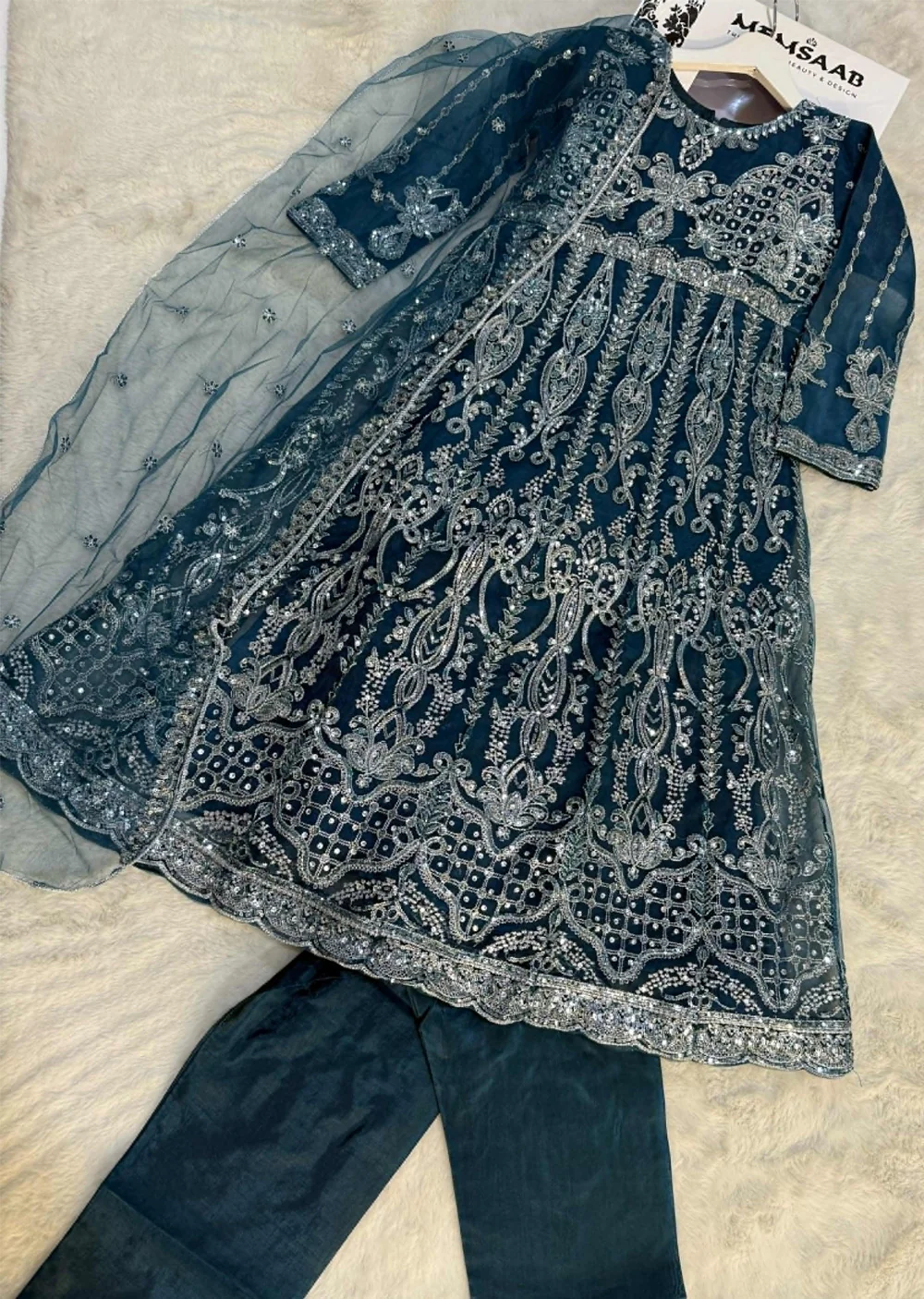 HMZDS-16 - Readymade - Embroidered Chiffon Suit 2025 - Image 5