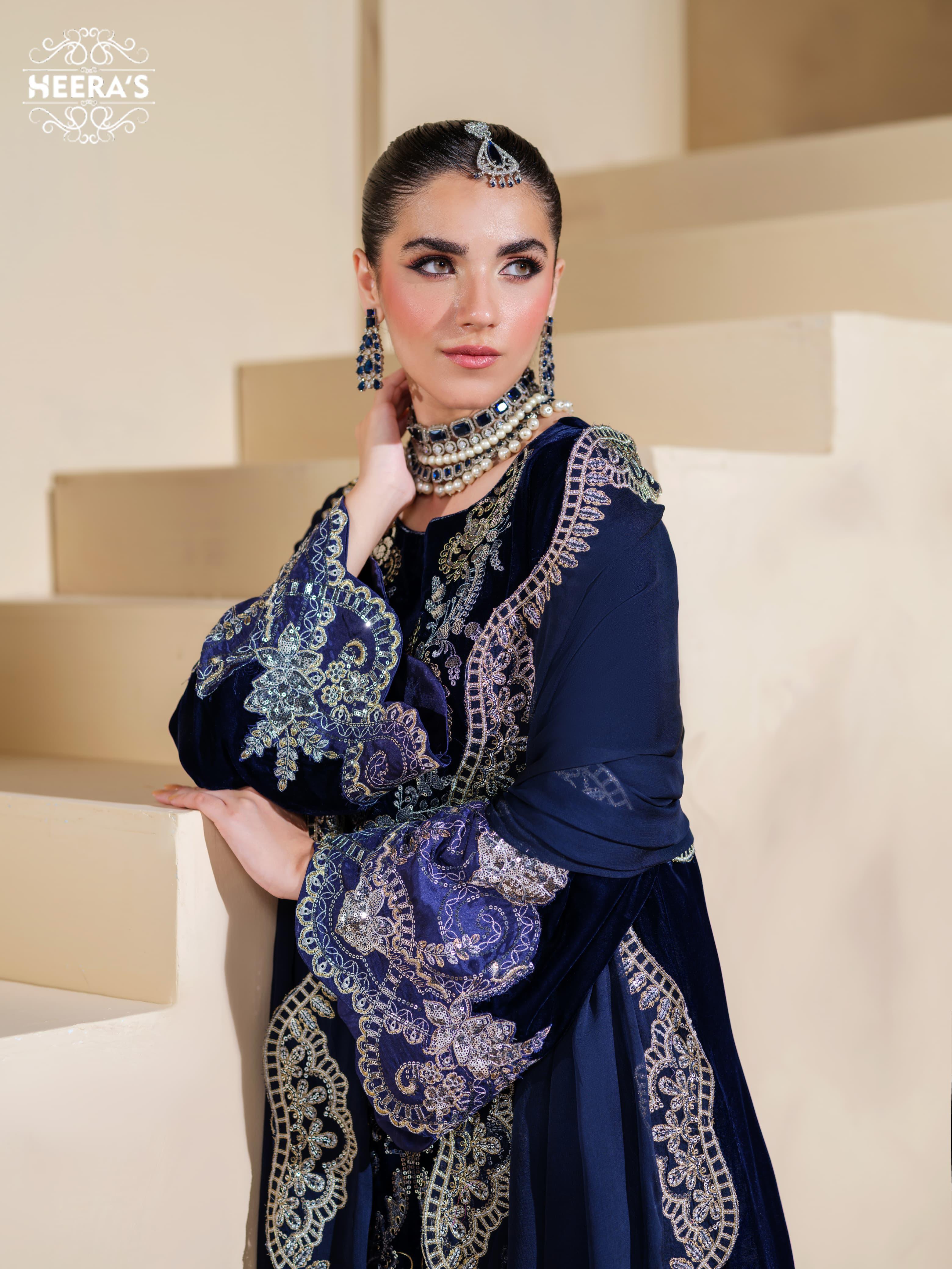 HSS-1168 - Readymade Luxury Velvet Heeras Suit - Image 6