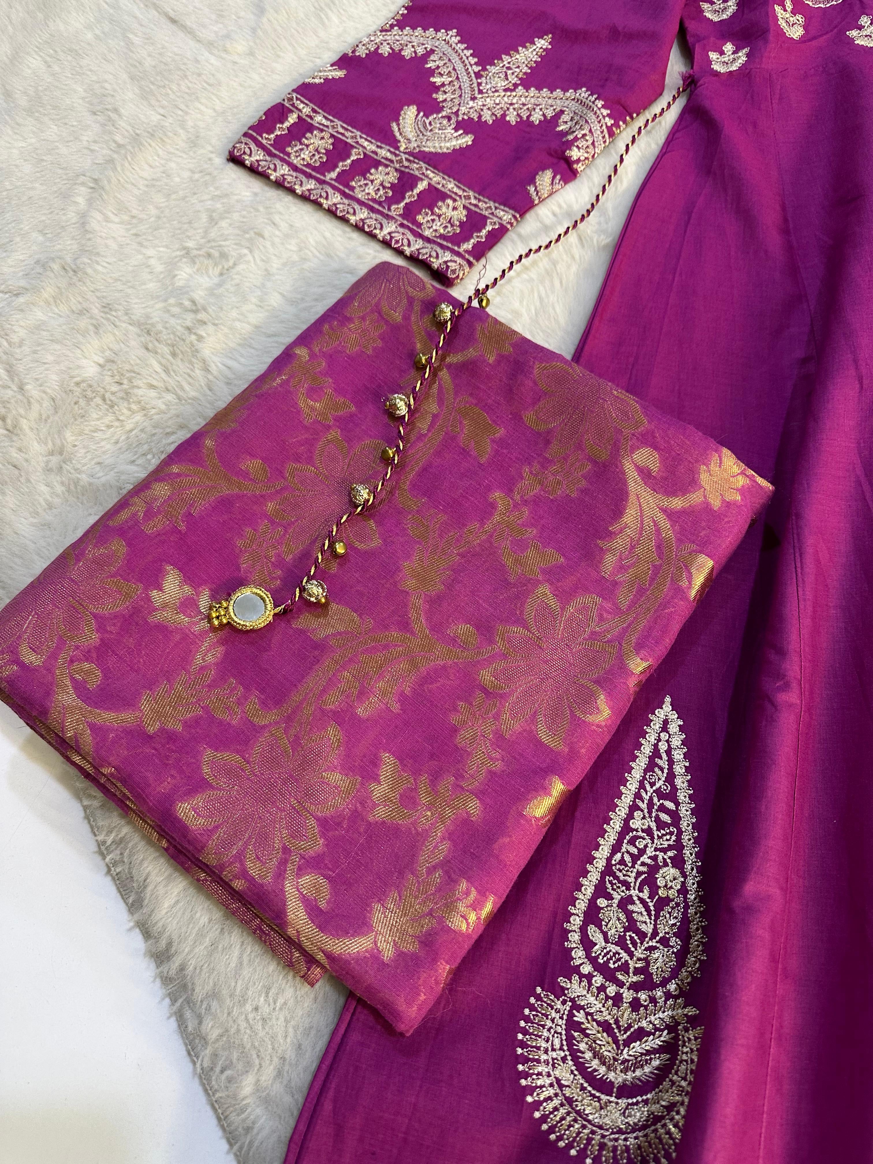 HSS-15 Mahrani Readymade Purple Dress - Image 4