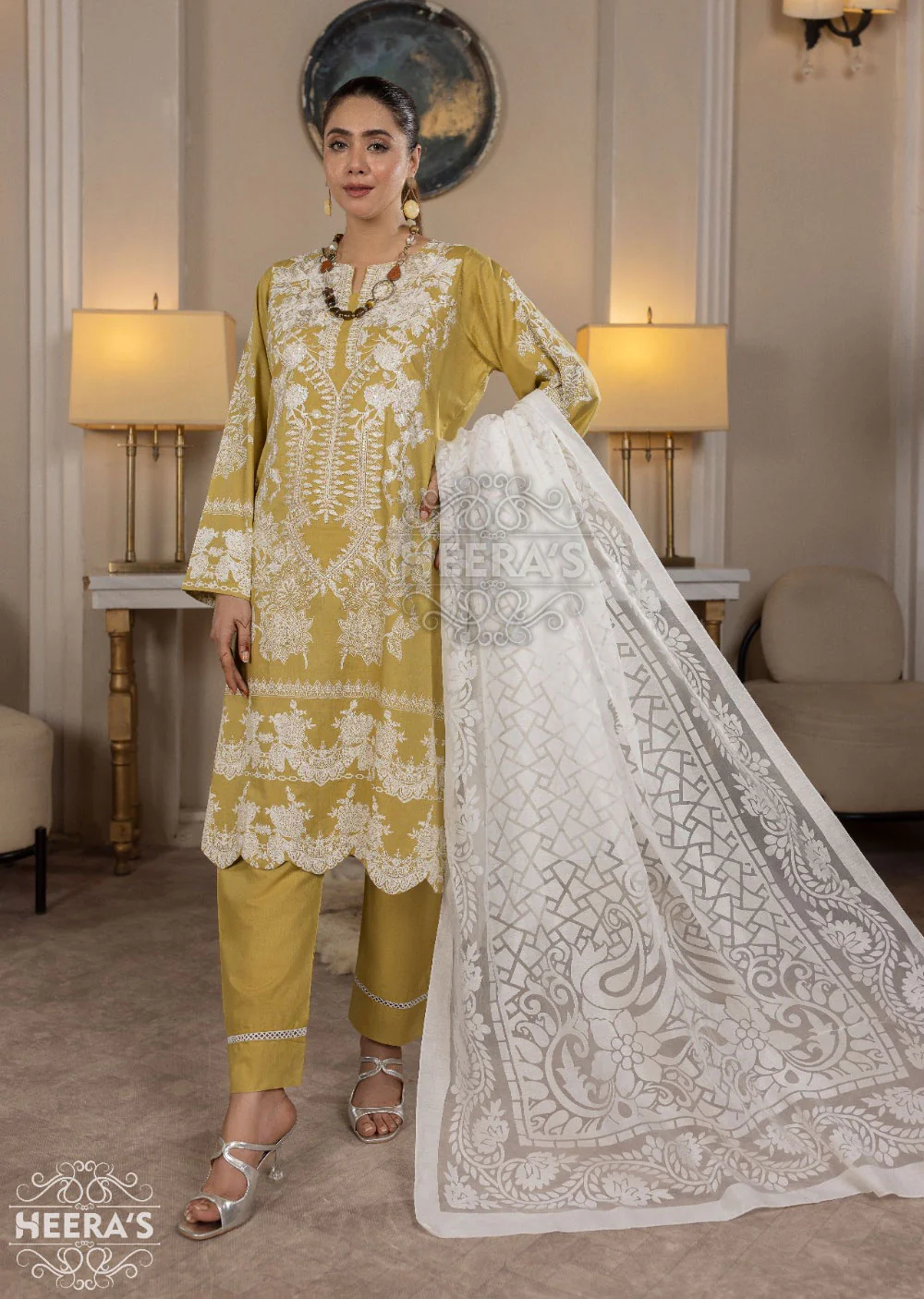 HSS-18 Readymade Mustard Lawn Suit