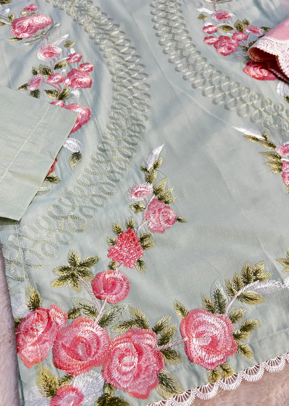 HSS-244 - Readymade Heeras linen Suit - Image 3