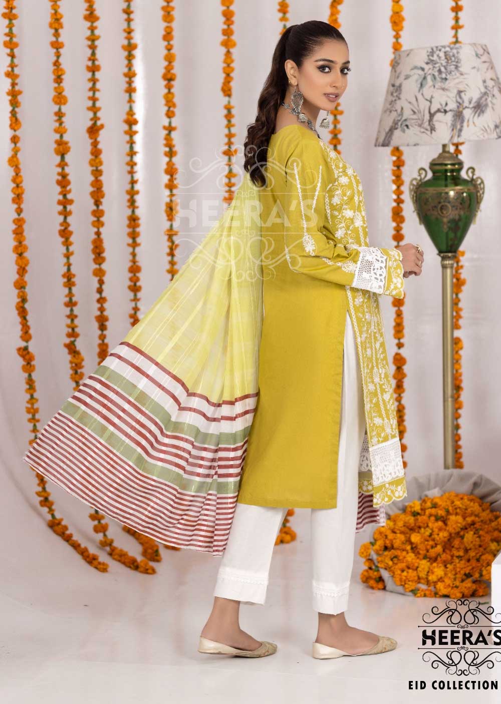 HSS-27 Readymade Mustard Lawn Suit - Image 2