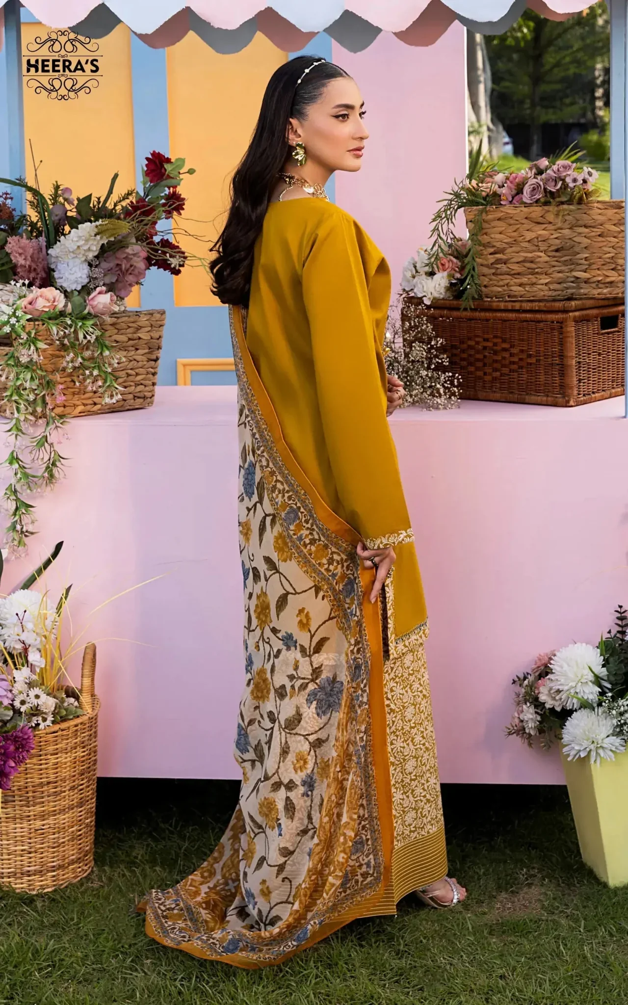 HSS-351- Readymade EIRENE MUSTARD Heeras Suit - Image 5