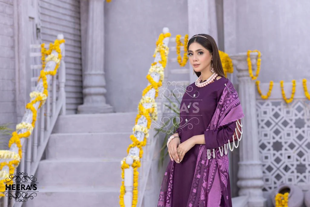 HSS-40 Readymade Purple Lawn Suit - Image 3