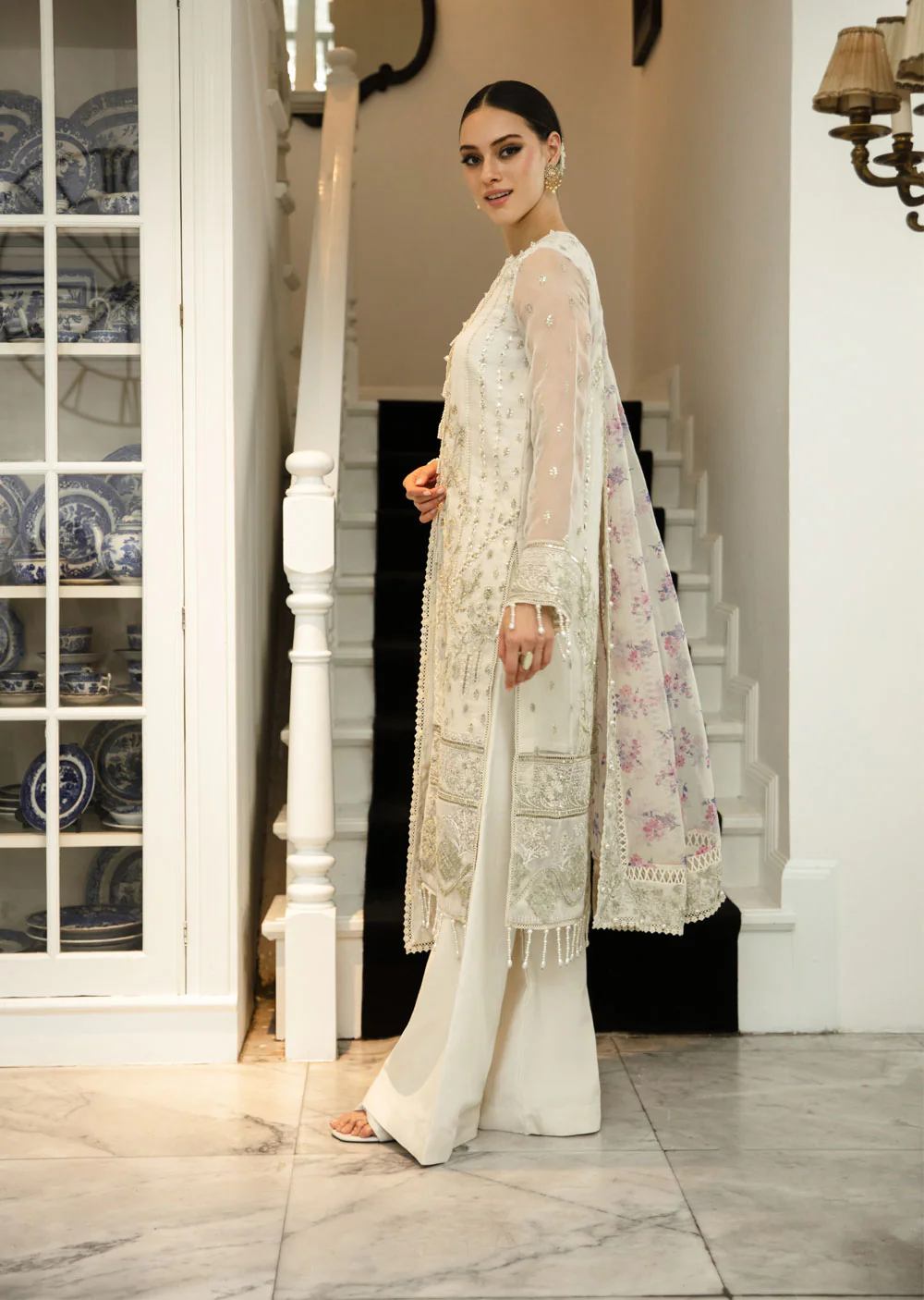 Husn-e-Nazar - Meeral Readymade Organza Suit - Image 5