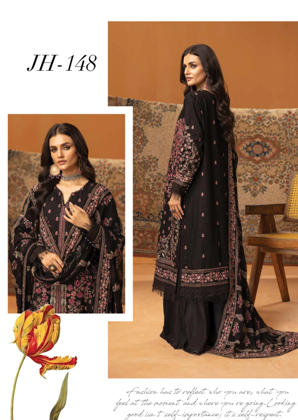 JH-146 - Unstitched - Grazia Collection by Johra 2024 - Image 2
