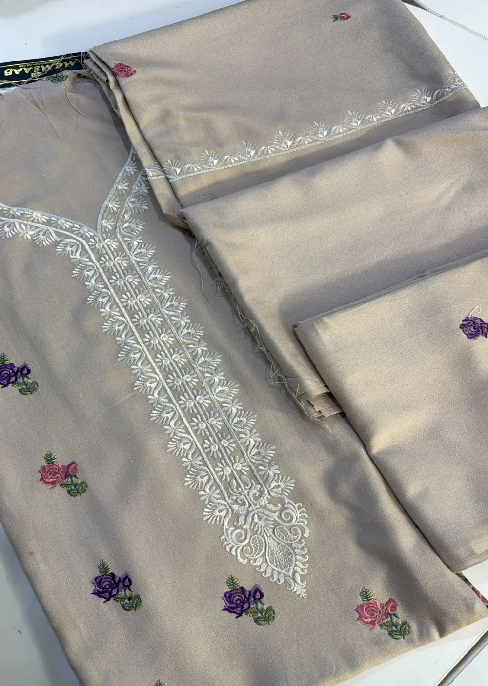 JV861 Kundun Beige Unstitched Winter Suit