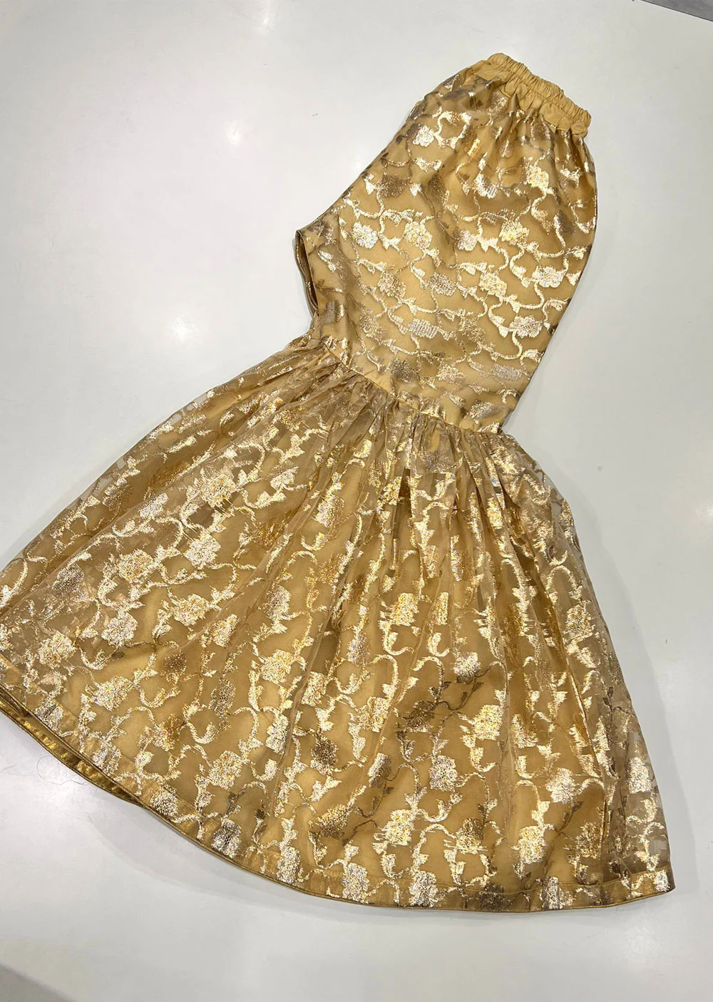 KKS1121 Golden Organza Brooche Shararah Pants