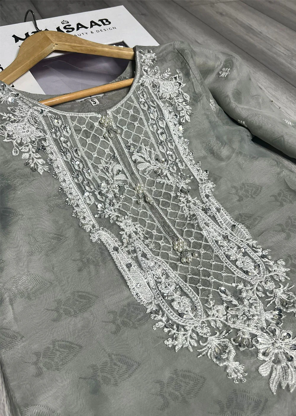 KLD1016 Aera - Readymade Organza Suit - Image 7