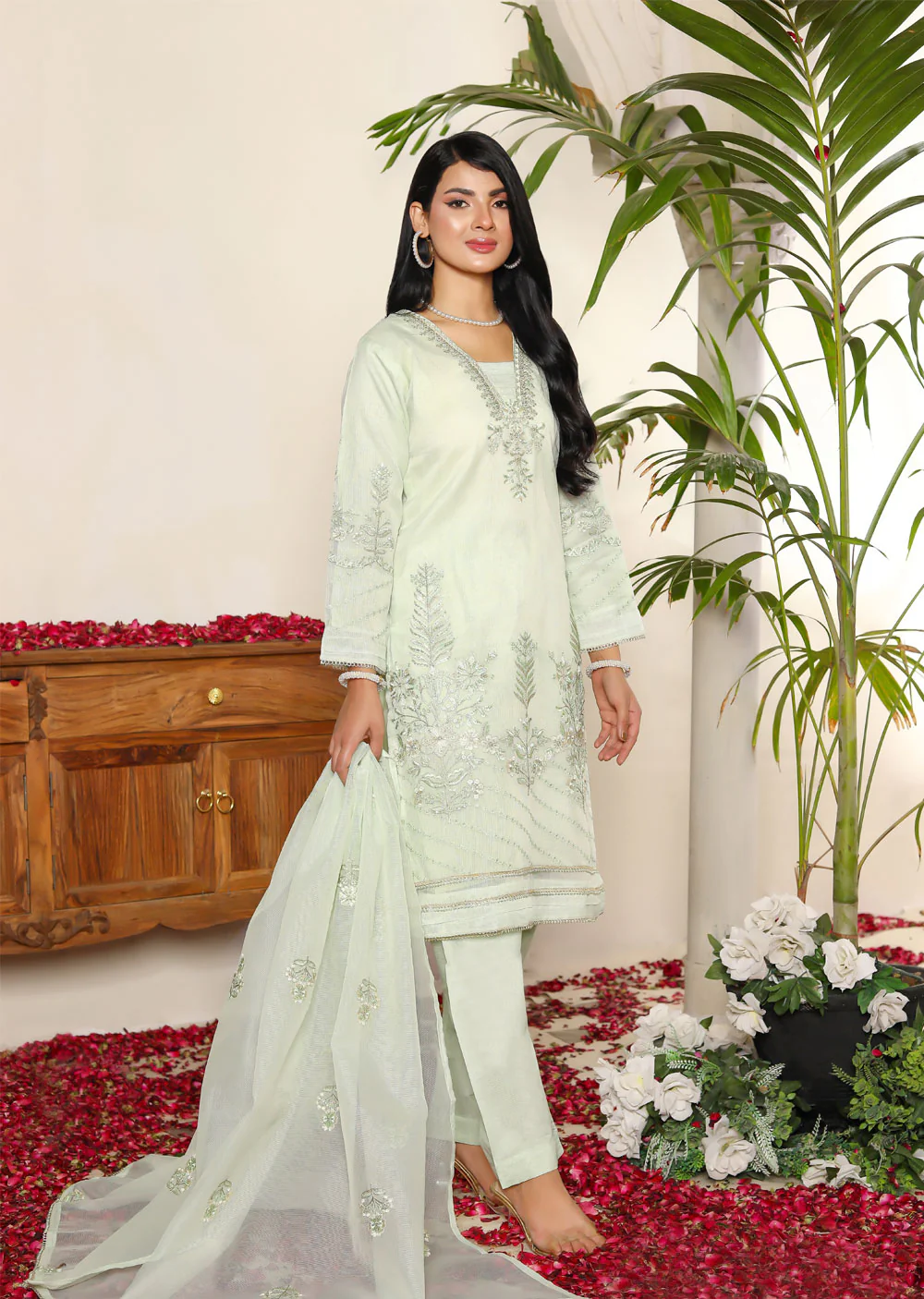 KLD1025 Rosay - Readymade Khadi Net Suit - Image 2