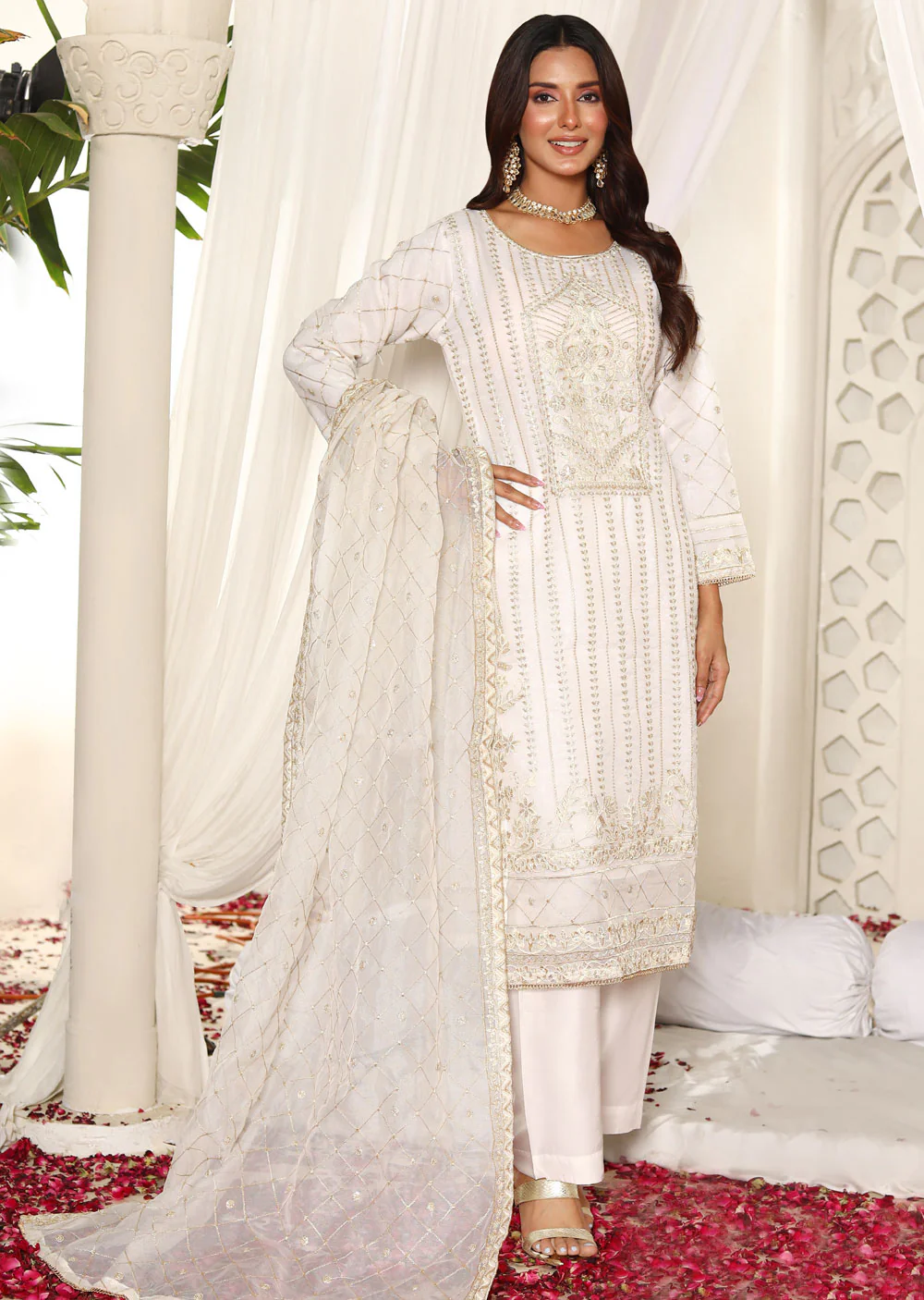 KLD1029 Shaam - Readymade Khadi Net Suit