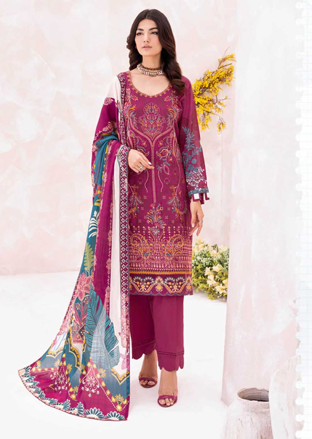 L-709-R - Readymade - Ramsha Mashaal Luxury Lawn Vol 07 2023