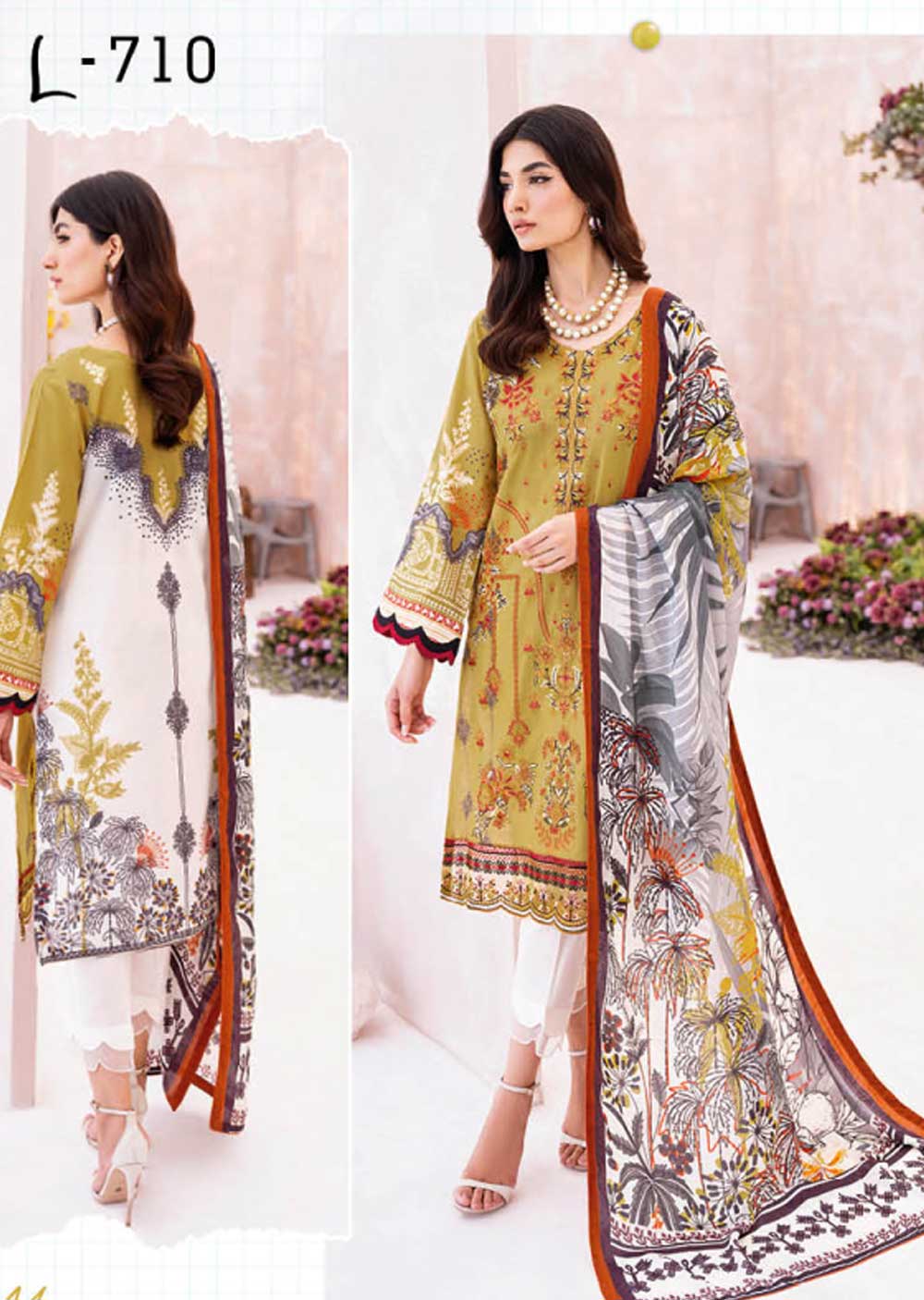 L-710-R - Readymade - Ramsha Mashaal Luxury Lawn Vol 07 2023