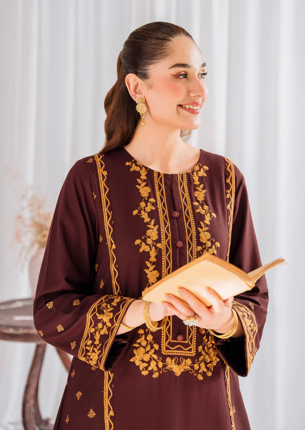 Marwa - Readymade 2 Piece Garnet Suit - Image 7
