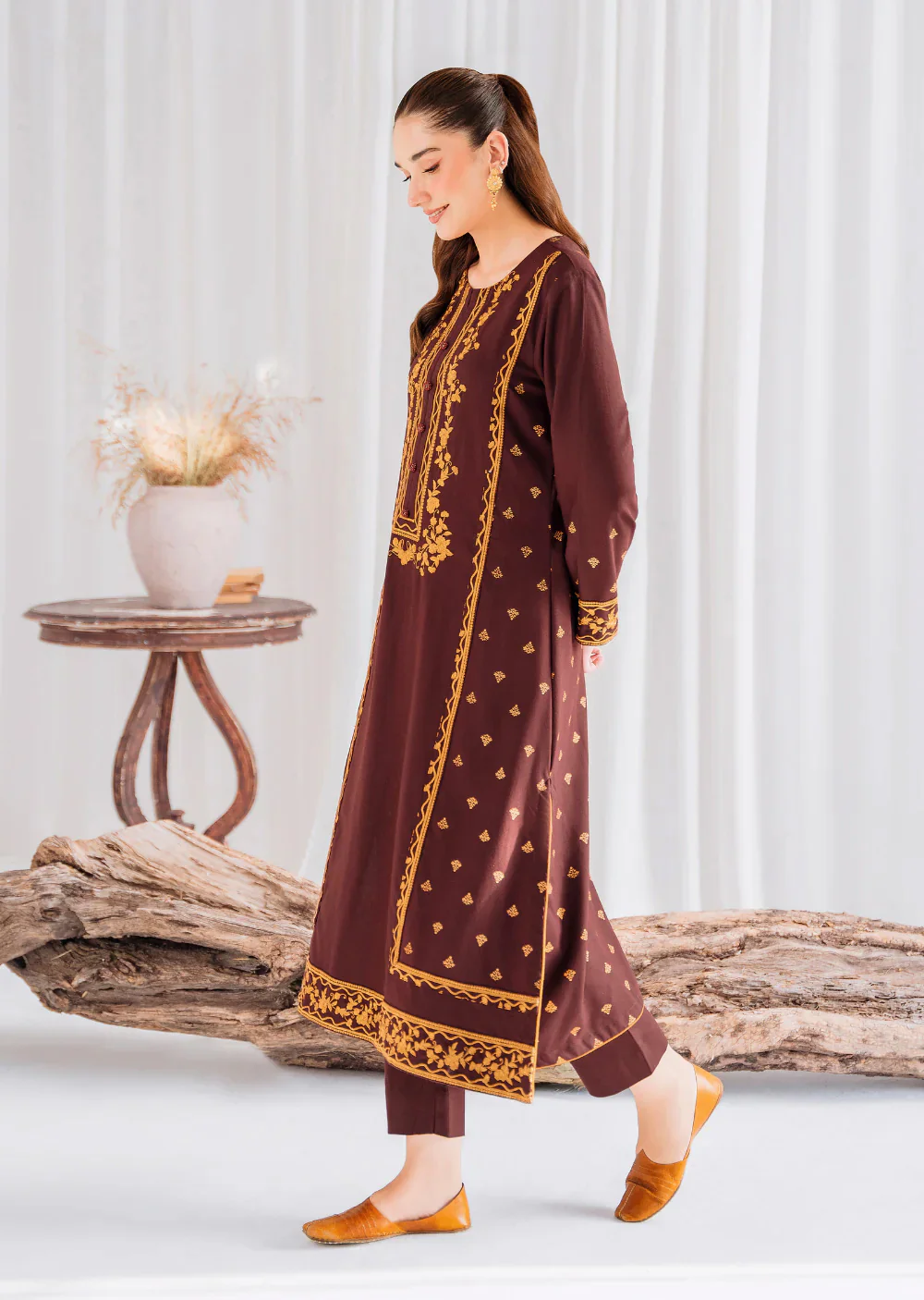 Marwa - Readymade 2 Piece Garnet Suit - Image 9