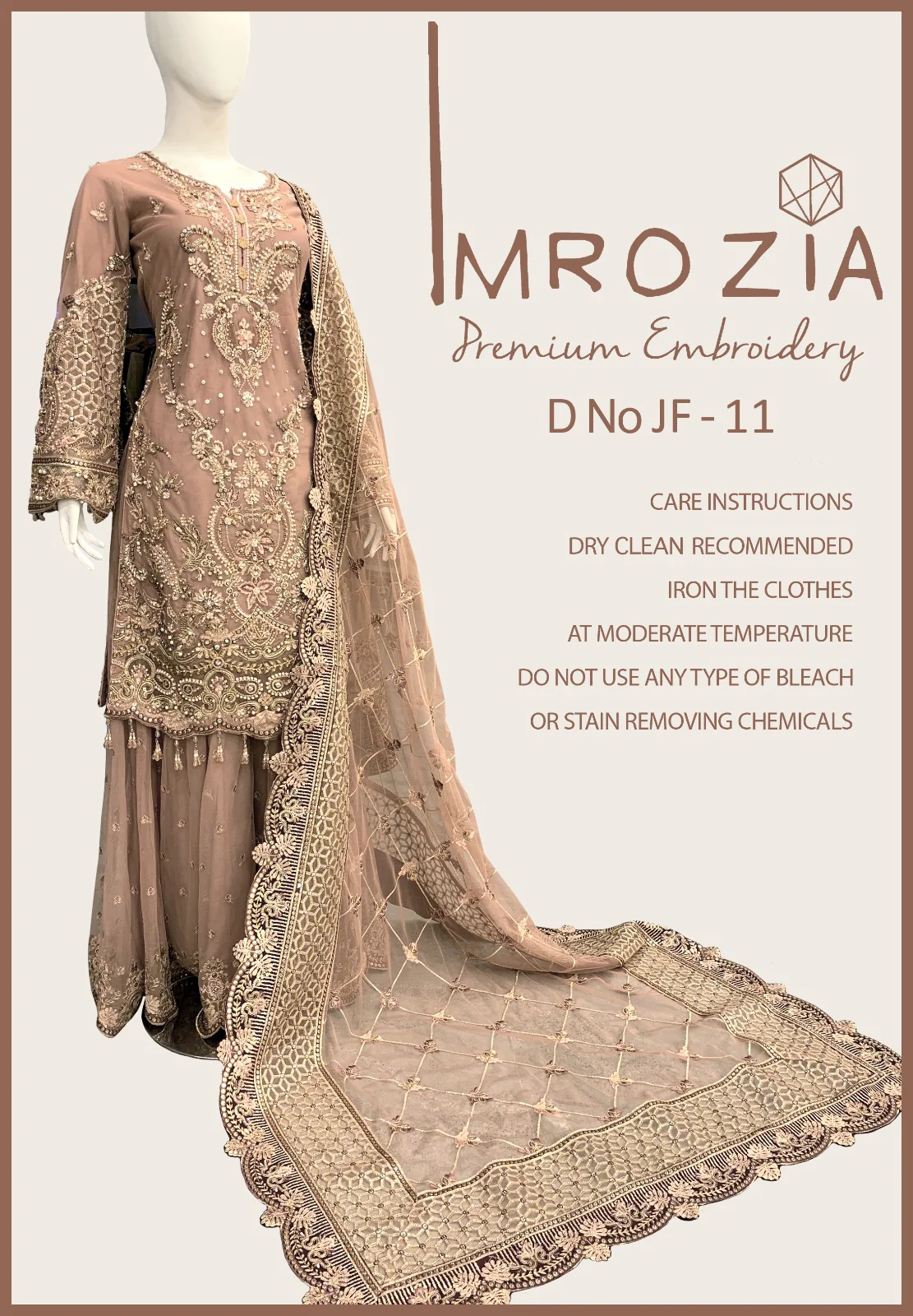 MBDR-11 - Readymade - Imrozia Embroidered Net Collection 2025