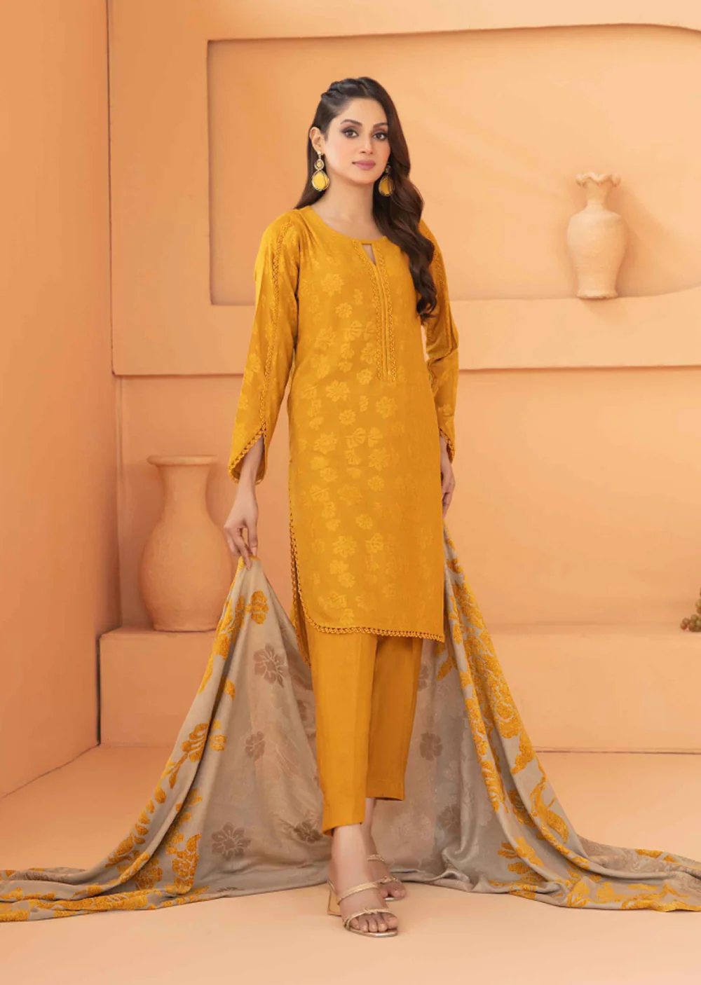 MHZ-3726 - Mahzala Jacquard Suit by Tawakkal 2025