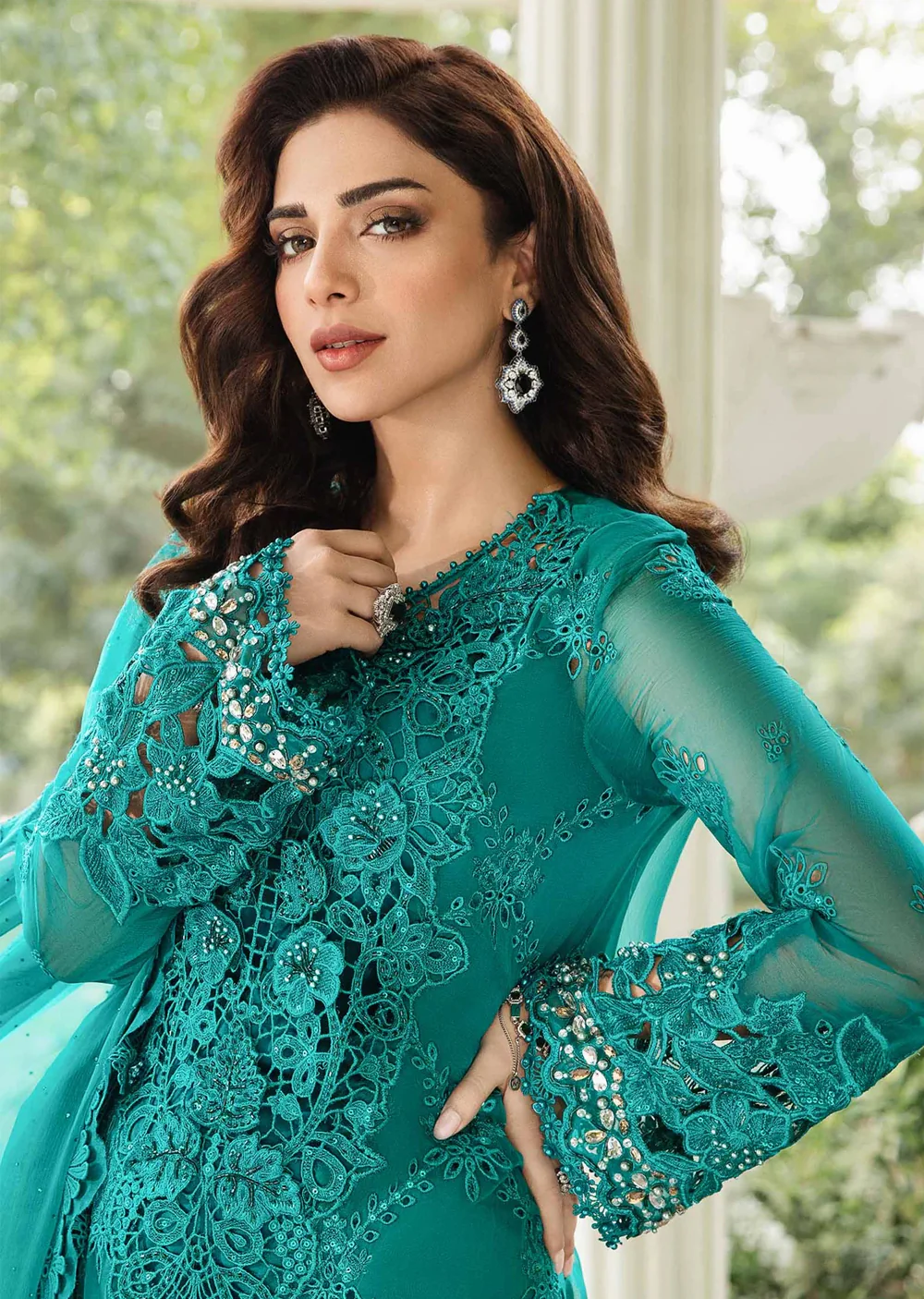 MPC-24-105 - Unstitched - Maria B Embroidered Chiffon 2024 - Image 2