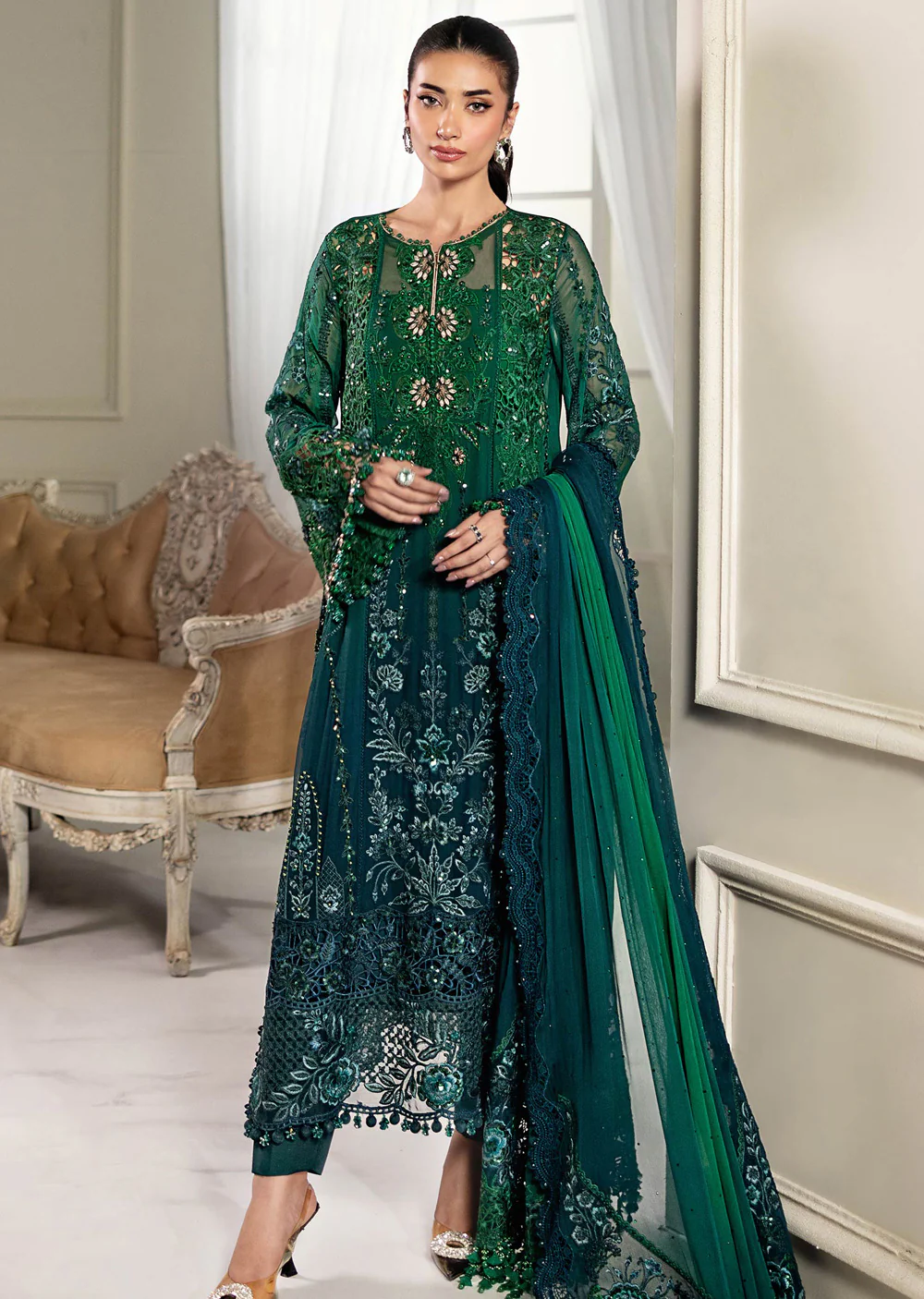 MPC-25-106-Unstitched Embroidered Chiffon Suit Maria B 2025