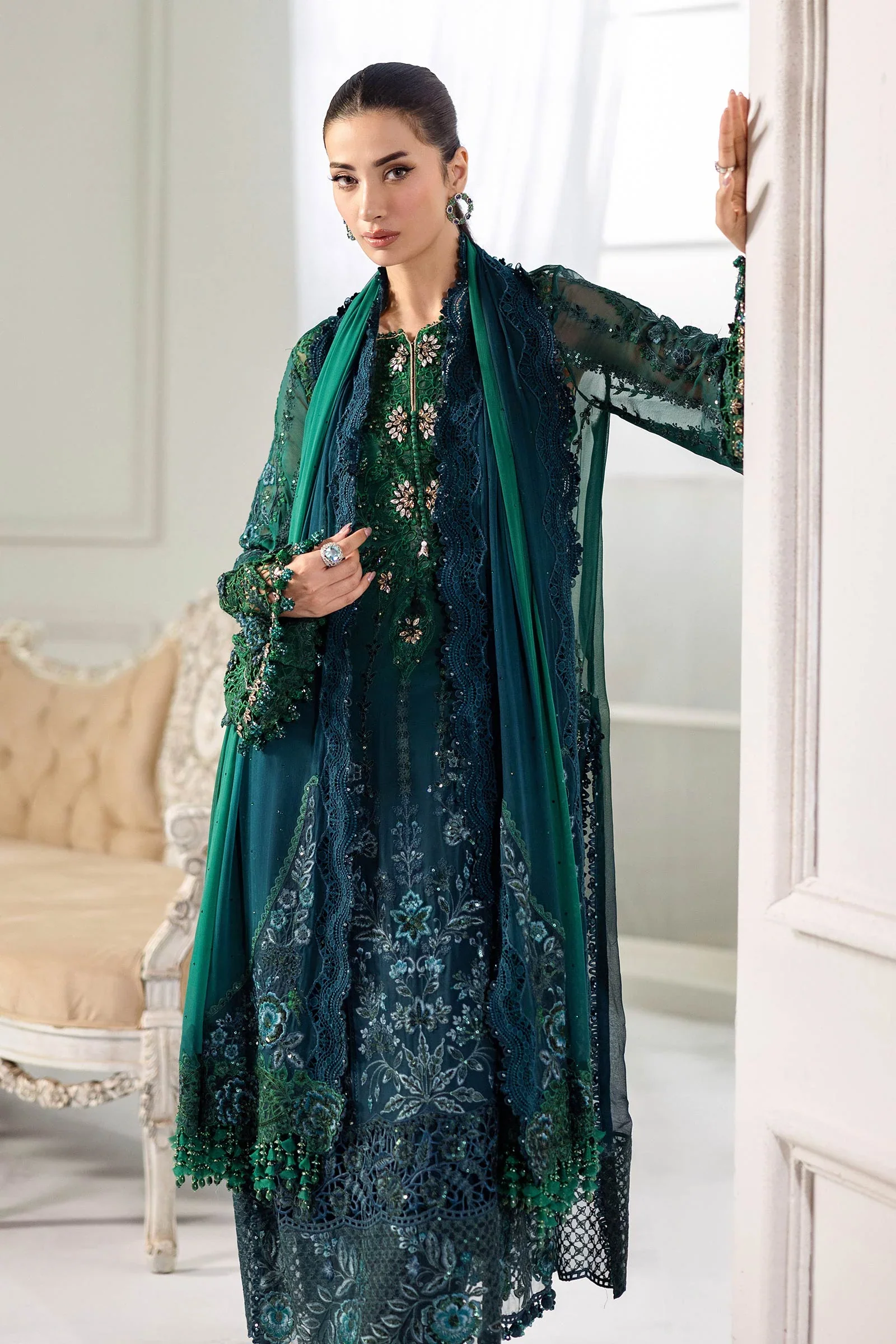 MPC-25-106-Unstitched Embroidered Chiffon Suit Maria B 2025 - Image 2