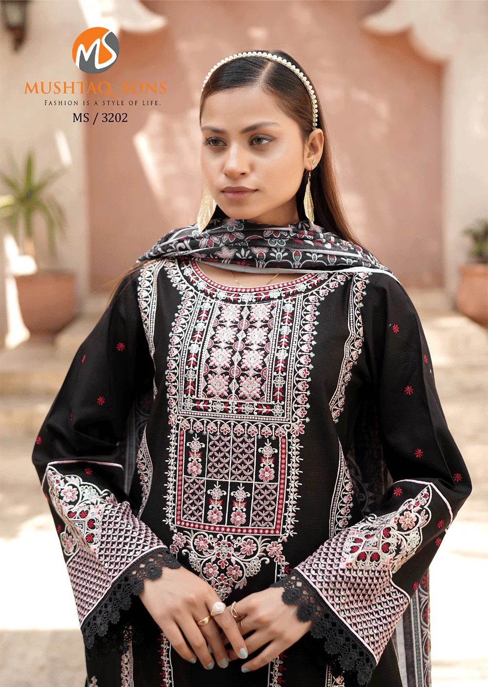MS-3202 - Readymade - Mushtaq Sons Suit 2024 - Image 4